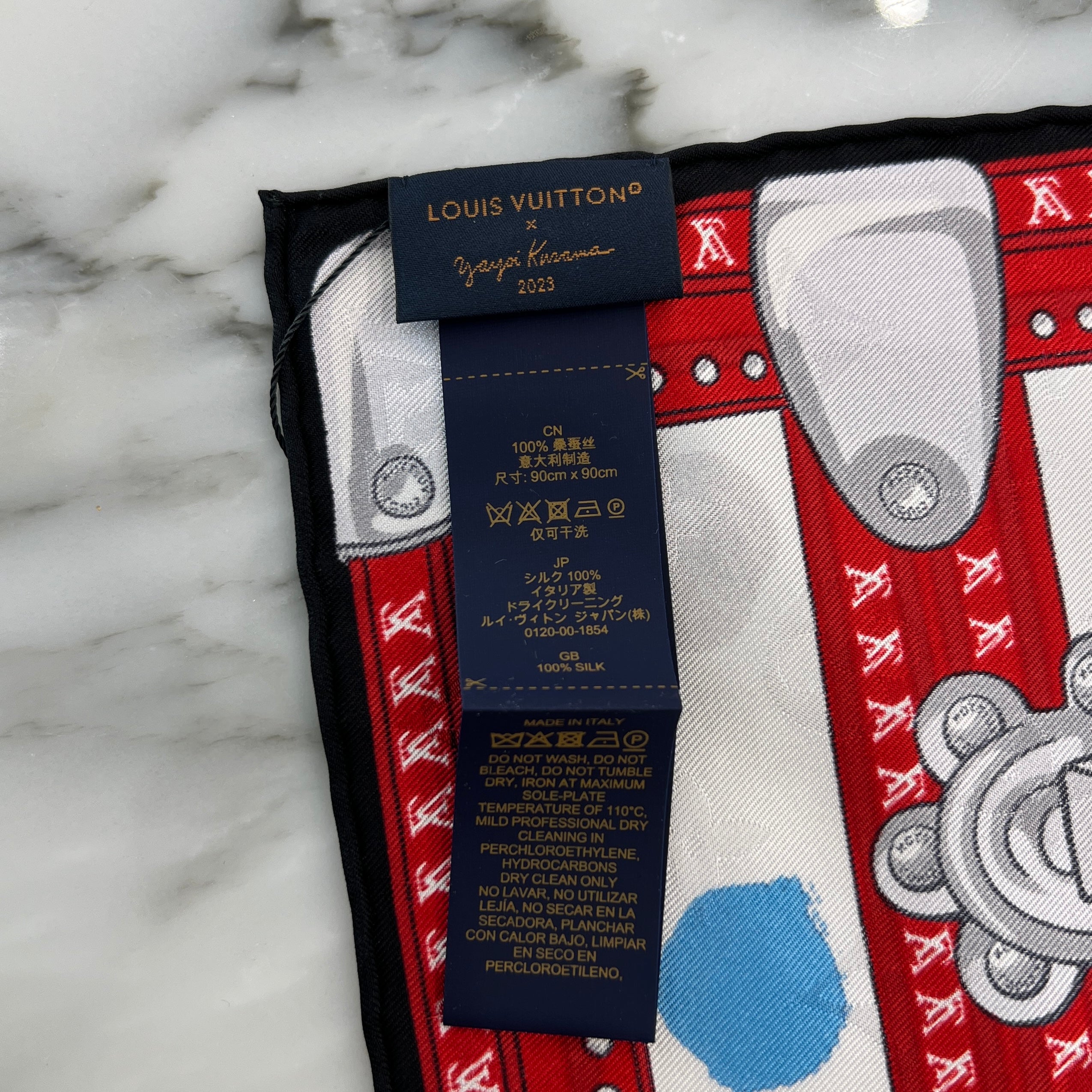 LOUIS VUITTON × YAYOI KUSAMA 2023SS Kare 90 Painted Dot Scarf ルイヴィトン × 草間弥生 カレ90 ペインティッド ドットスカーフ