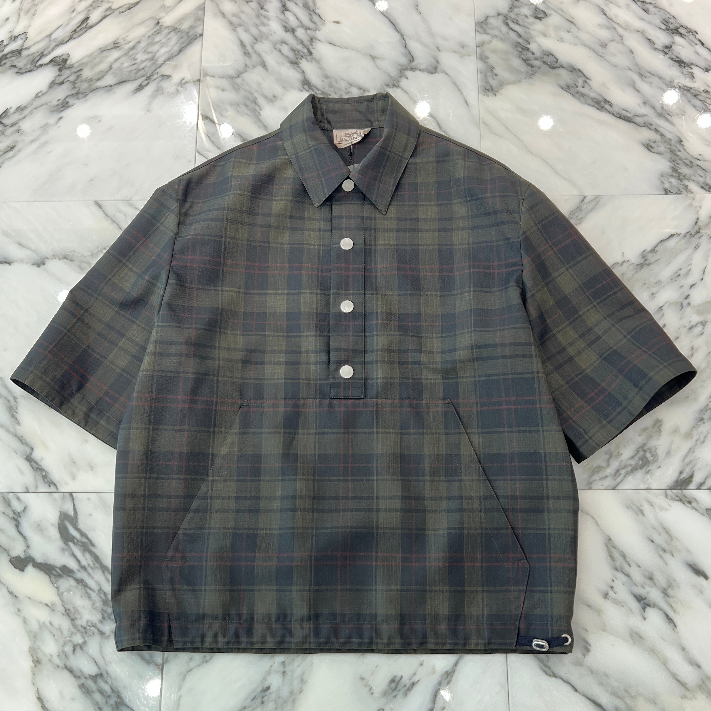 HERMES Check Anorak Tee Size 50 エルメス チェック アノラック Tシャツ サイズ50