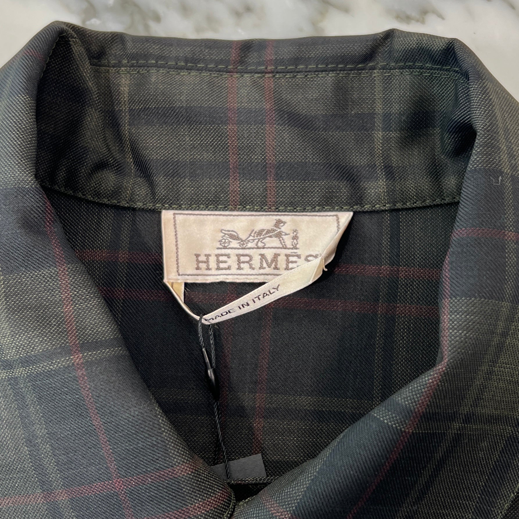 HERMES Check Anorak Tee Size 50 エルメス チェック アノラック Tシャツ サイズ50