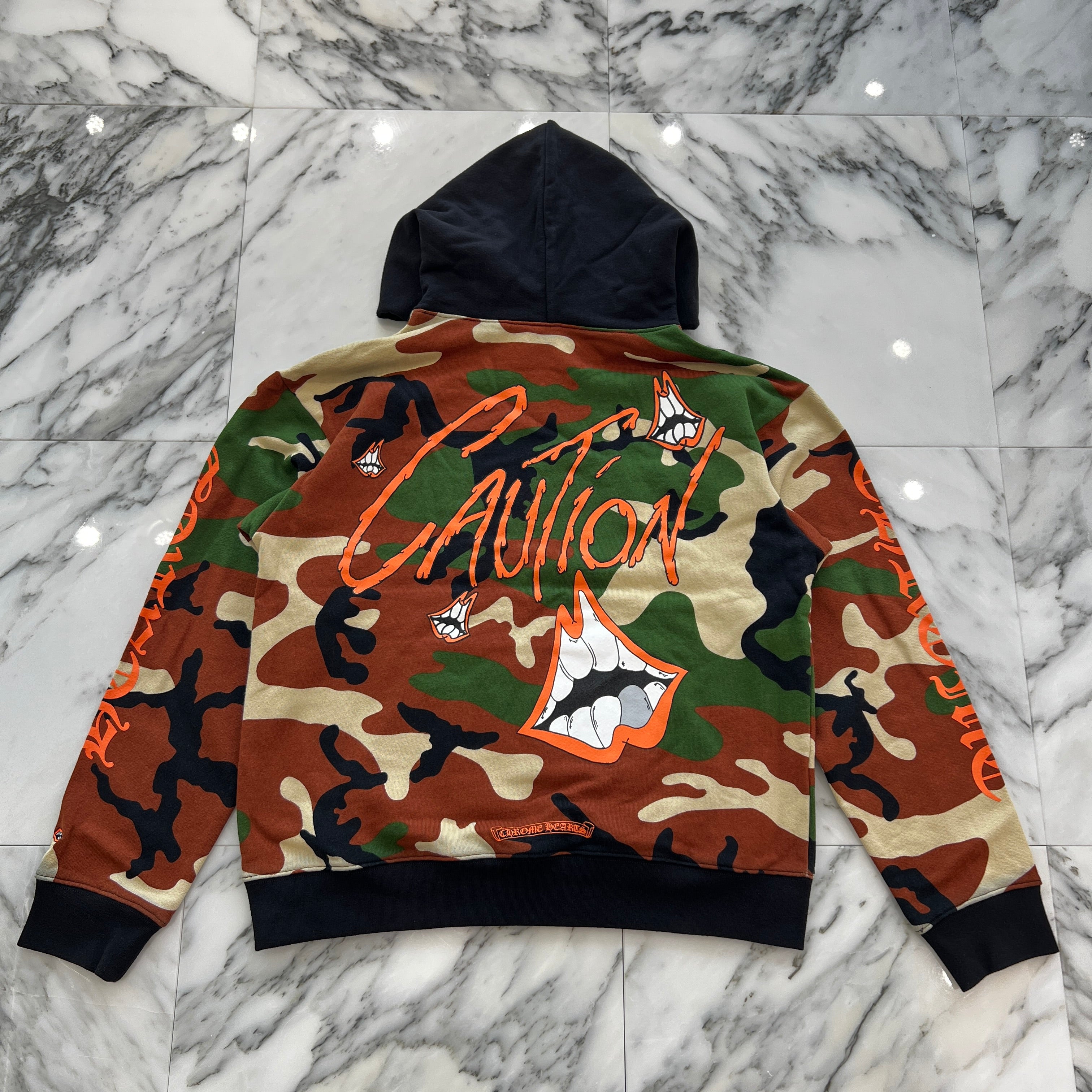 CHROME HEARTS × MATTY BOY 2022SS PPO CAUTION HD PLVR Size L クロムハーツ × マッティボーイ コーションプルオーバーフーディ サイズ L