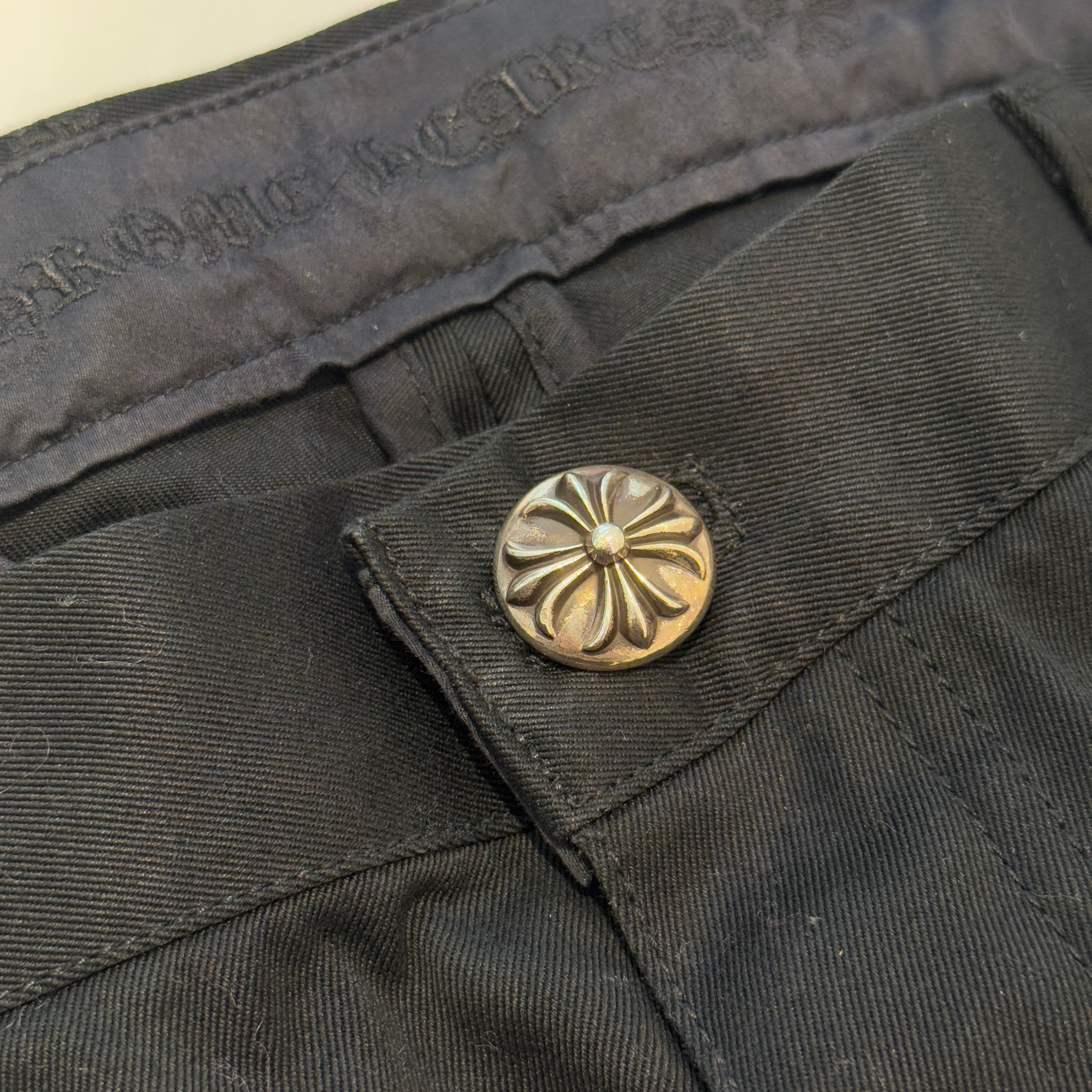 CHROME HEARTS Cemetery Cross Patch Denim Pants Size38 クロムハーツ セメタリー クロスパッチ デニムジーンズ ブラック サイズ38