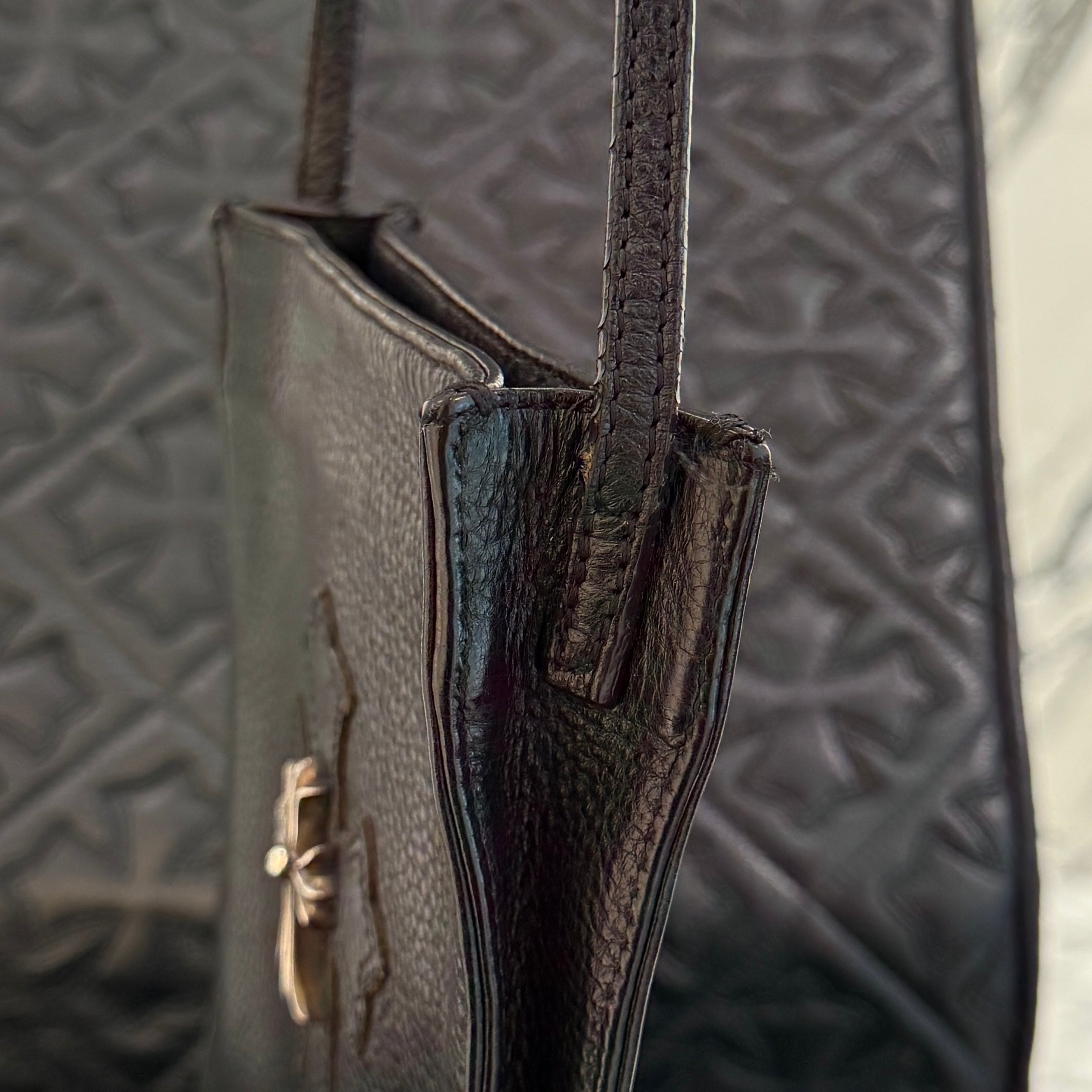 CHROME HEARTS CH Silver Cross Square Pocket Leather Shoulder Bag クロムハーツ CH シルバークロス スクエアポケット レザーショルダーバッグ