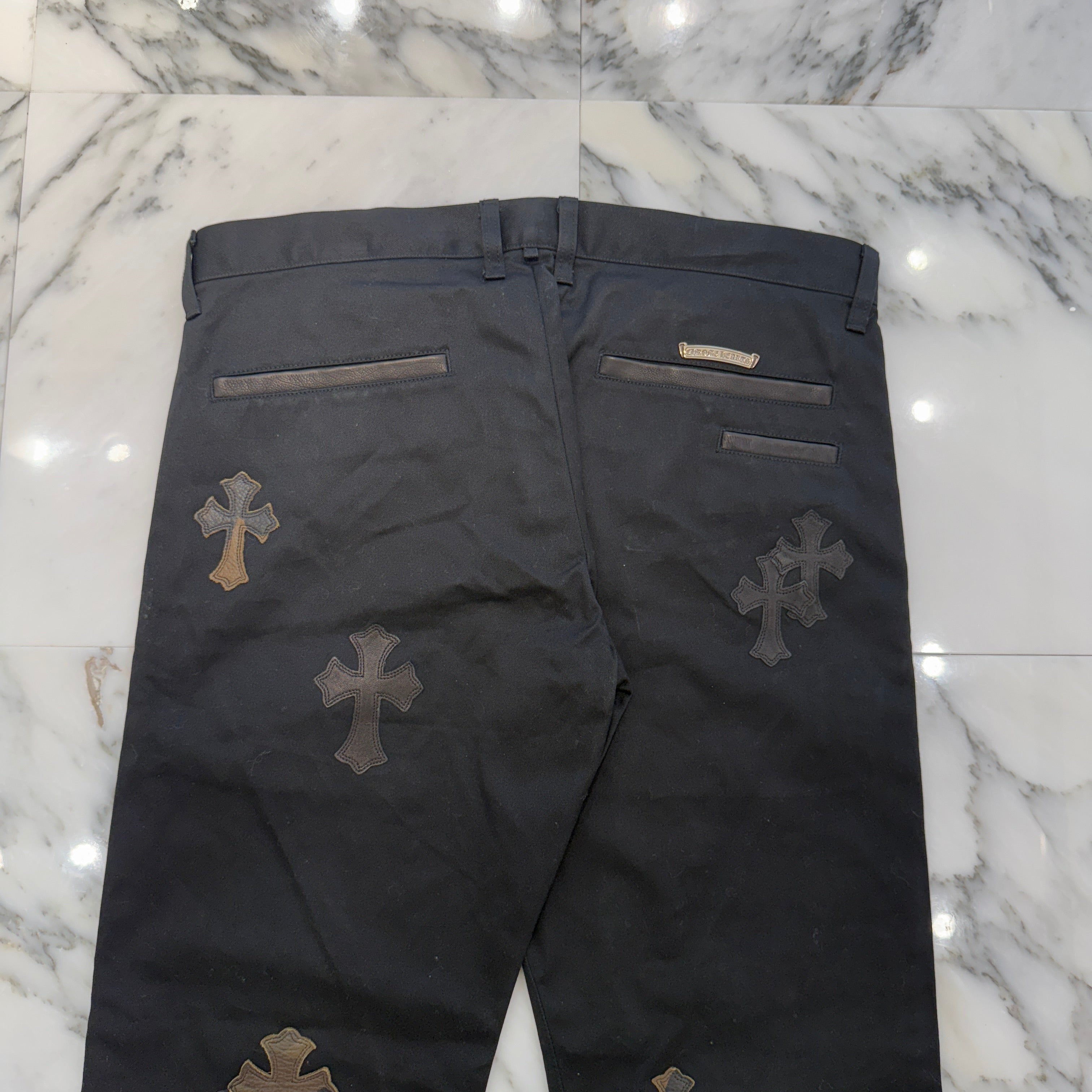CHROME HEARTS Cemetery Cross Patch Denim Pants Size38 クロムハーツ セメタリー クロスパッチ デニムジーンズ ブラック サイズ38