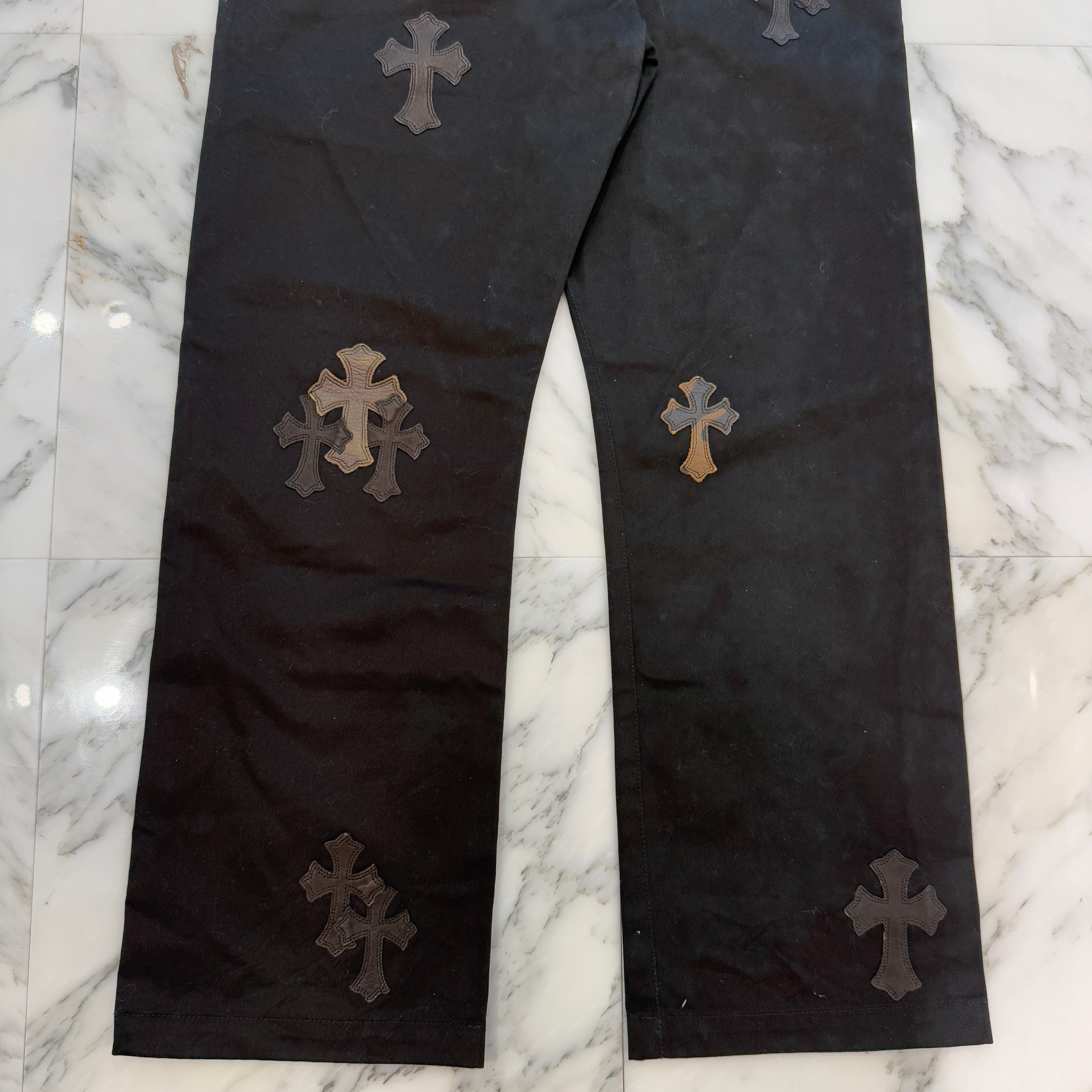 CHROME HEARTS Cemetery Cross Patch Denim Pants Size38 クロムハーツ セメタリー クロスパッチ デニムジーンズ ブラック サイズ38