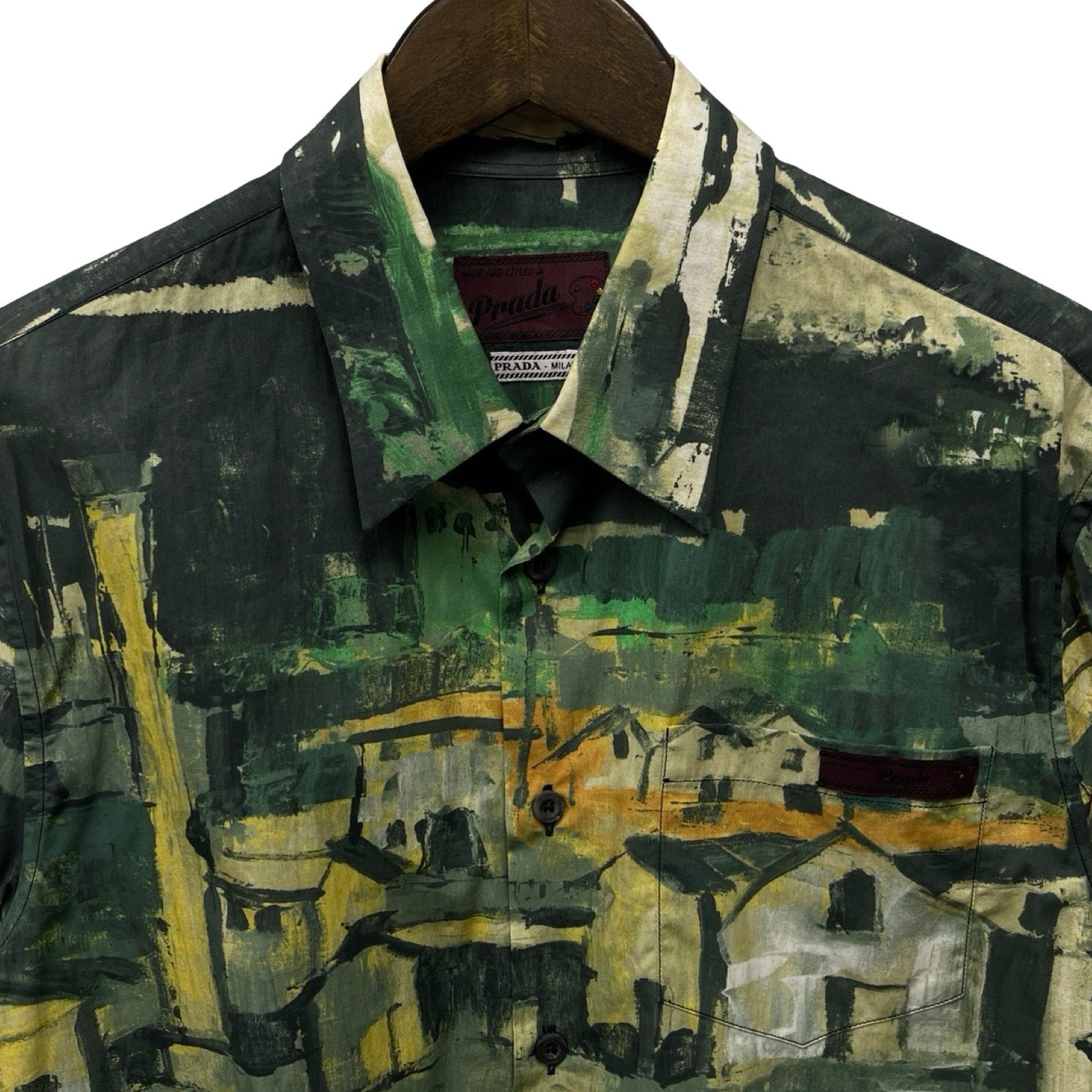 PRADA 2017AW Village Print Shirt UCN123 S172 1PHE Size 39 15 1/2