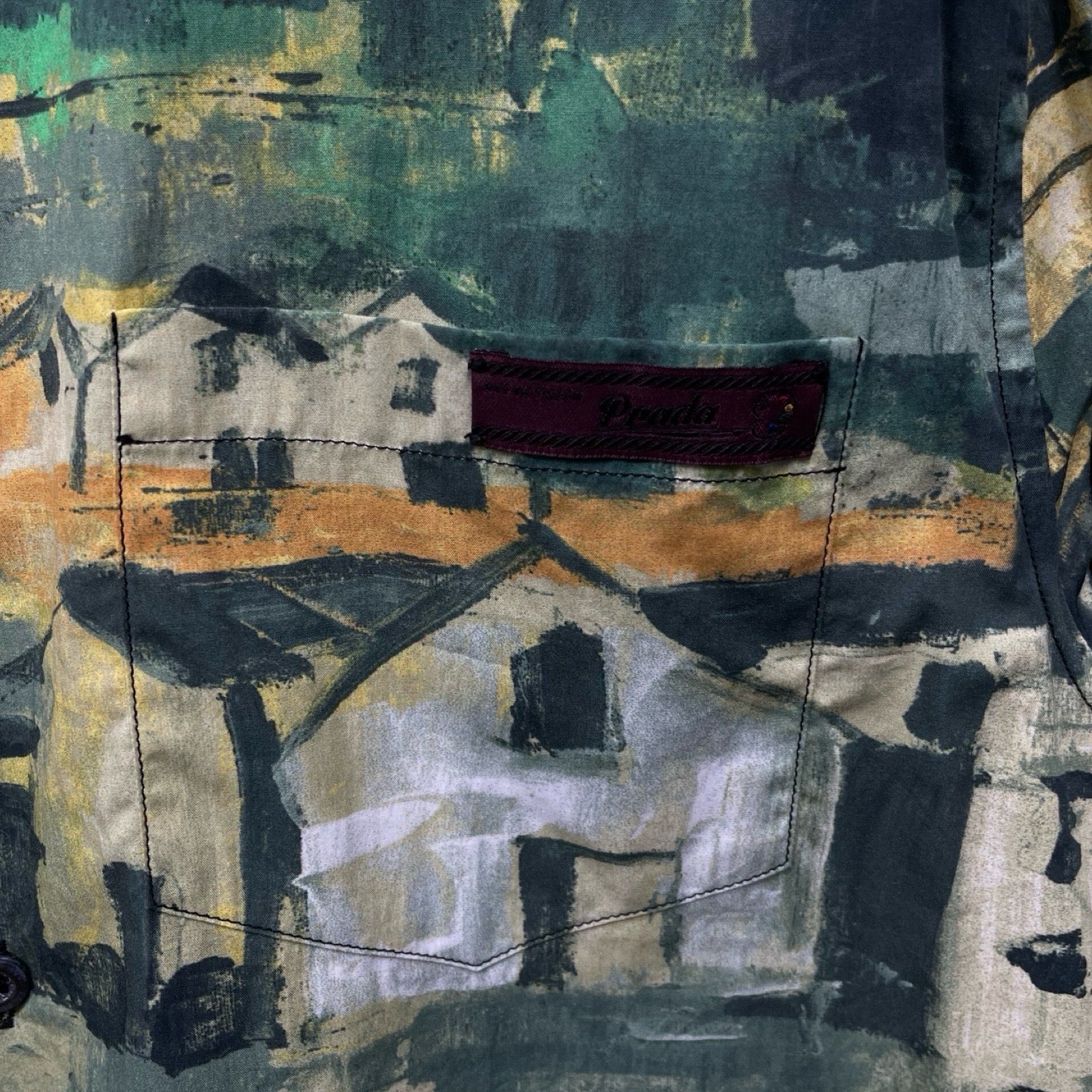 PRADA 2017AW Village Print Shirt UCN123 S172 1PHE Size 39 15 1/2