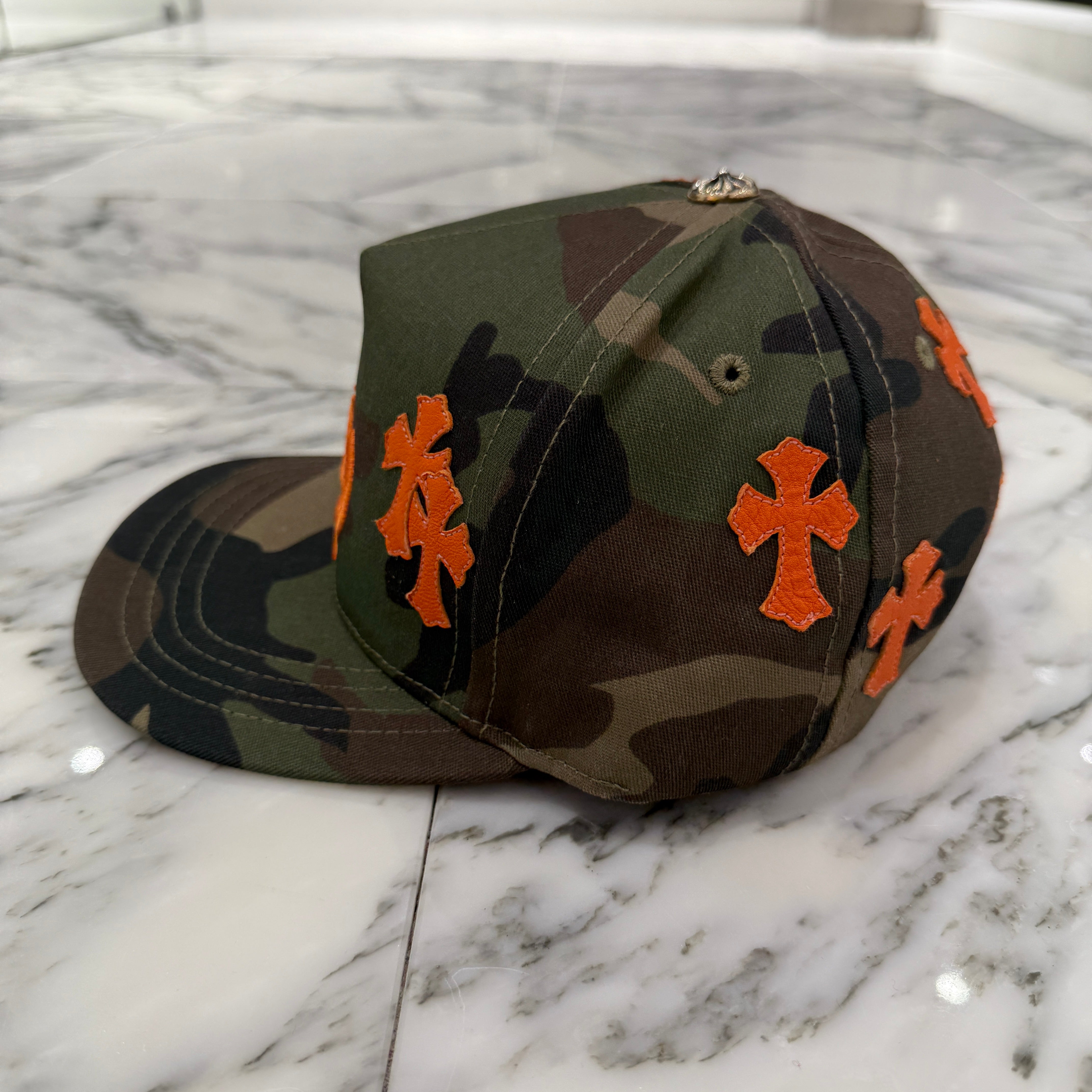CHROME HEARTS Cemetery Cross Patch Camo Trucker Cap Size ONE