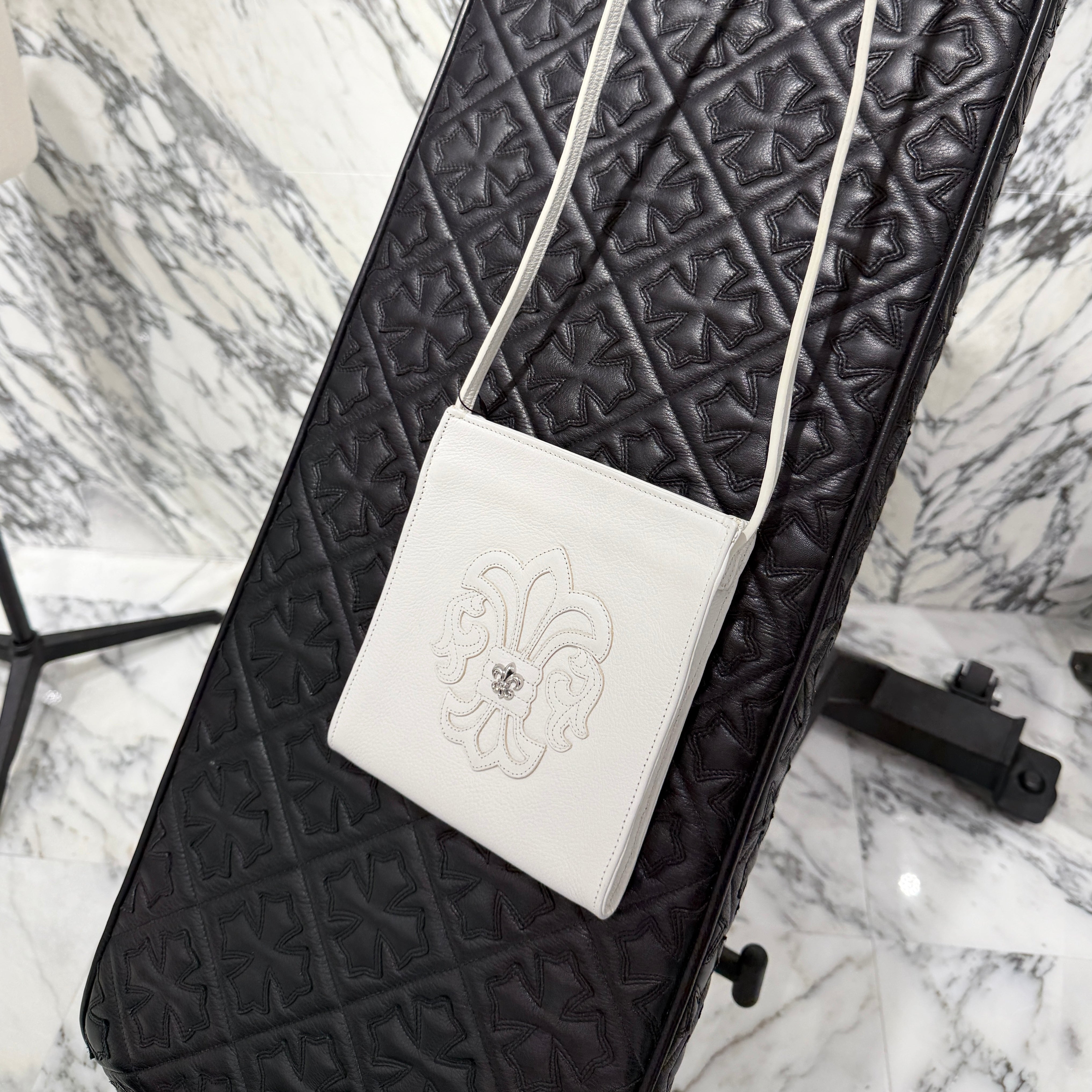 CHROME HEARTS BS Flare Square Pocket Leather Shoulder Bag クロムハーツ BSフレア スクエアポケット レザー ショルダーバッグ