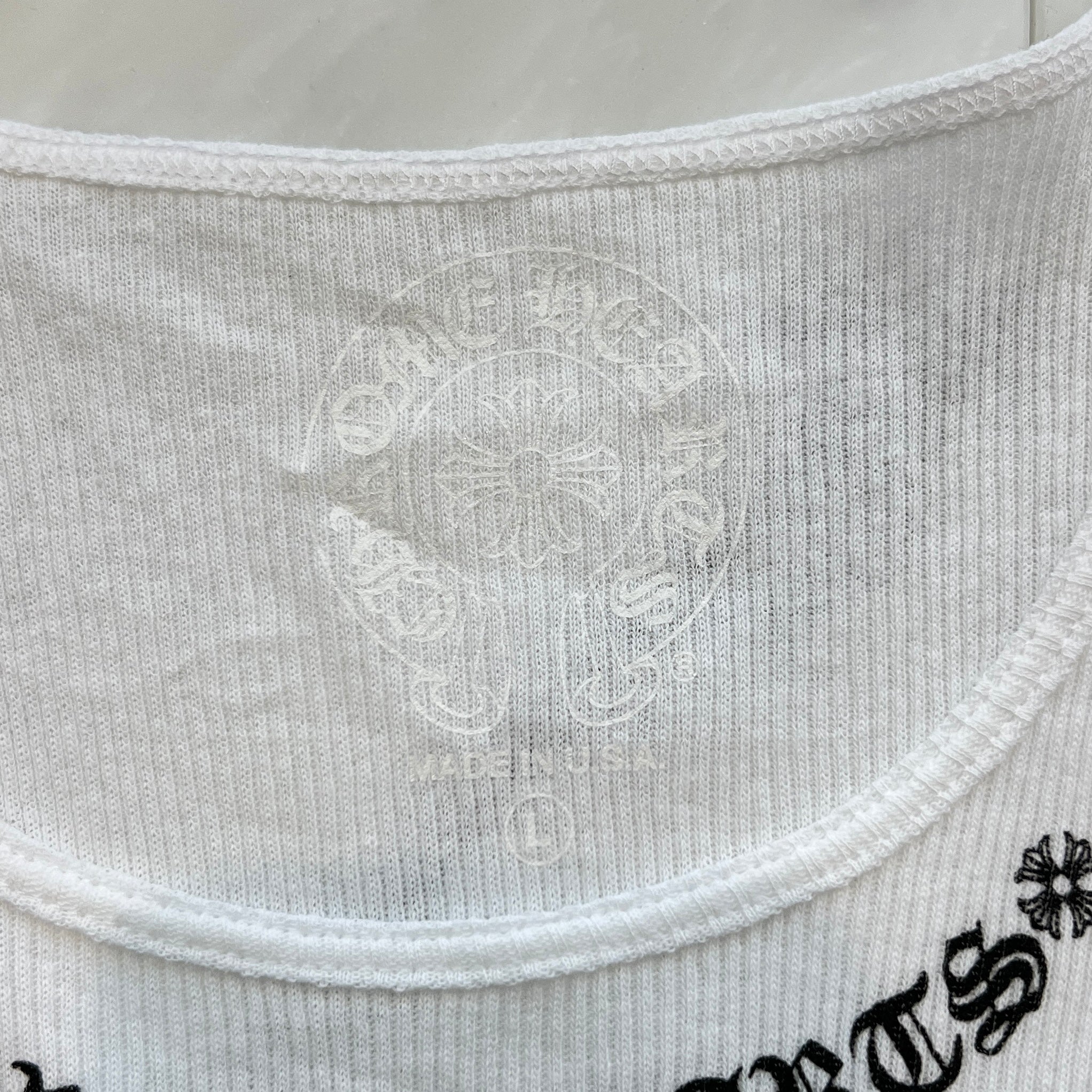 CHROME HEARTS Viny Heart "Love You" Rib Tank Top Size S クロムハーツ ヴィニーハート "ラブユー" リブ タンクトップ サイズS