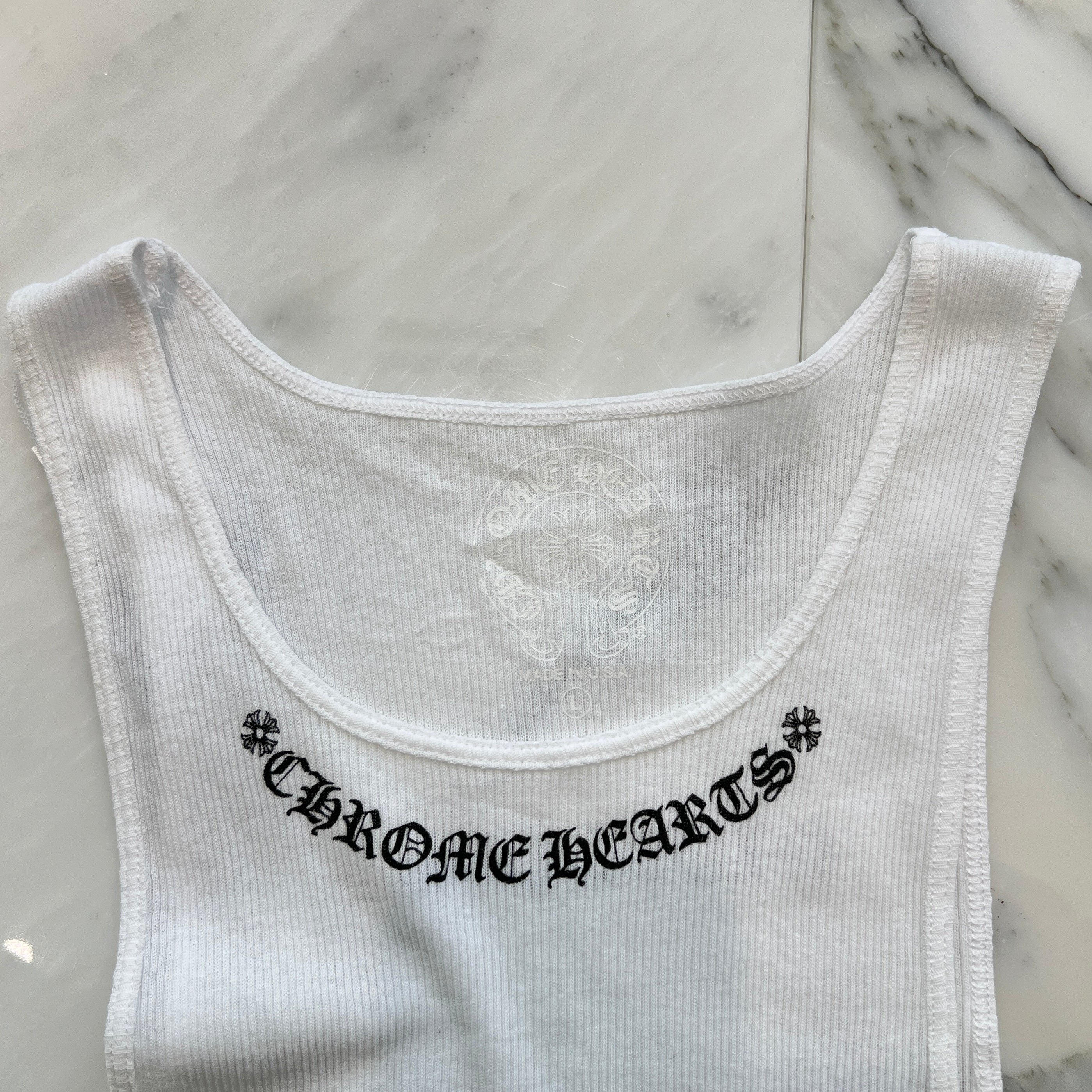 CHROME HEARTS Viny Heart "Love You" Rib Tank Top Size S クロムハーツ ヴィニーハート "ラブユー" リブ タンクトップ サイズS