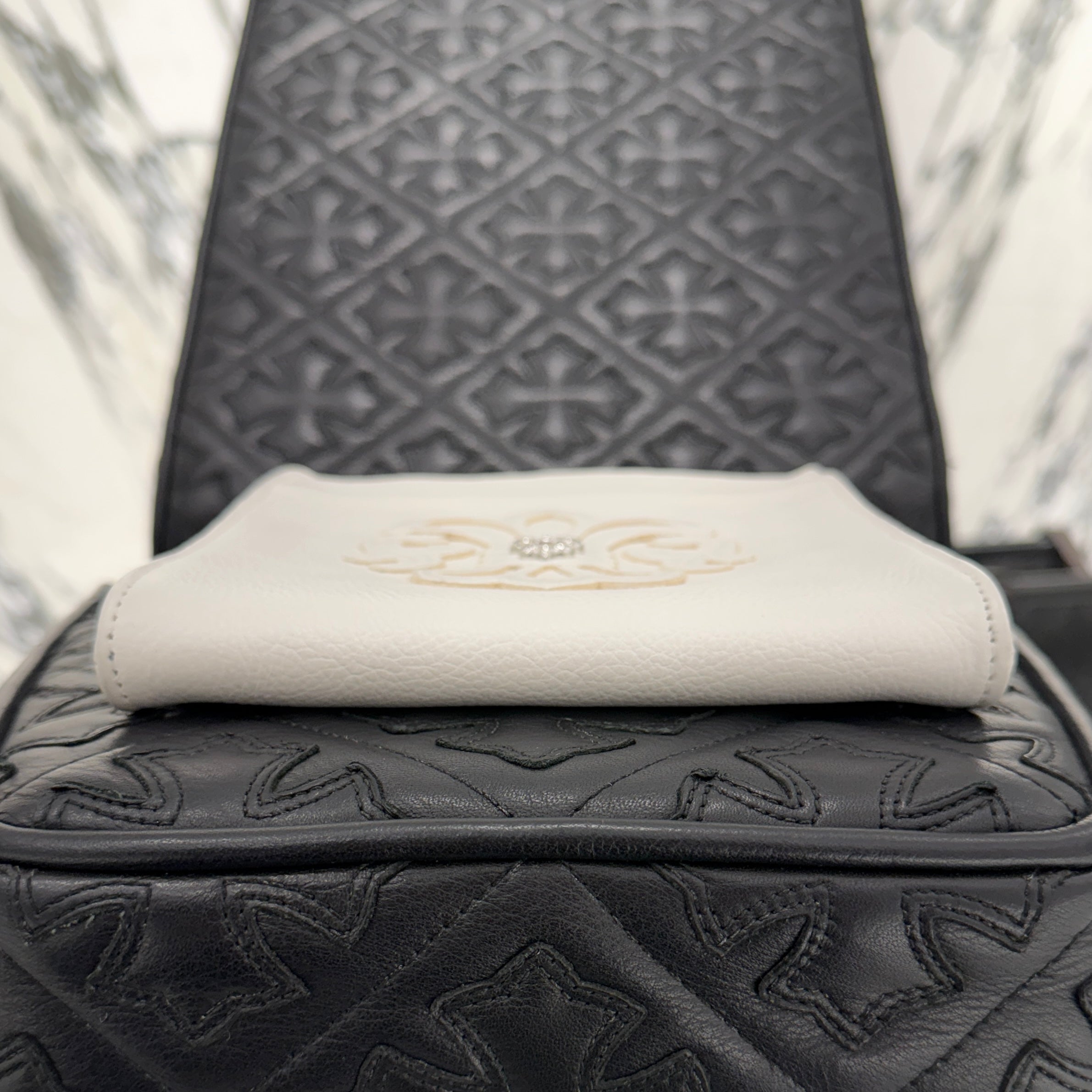 CHROME HEARTS BS Flare Square Pocket Leather Shoulder Bag クロムハーツ BSフレア スクエアポケット レザー ショルダーバッグ