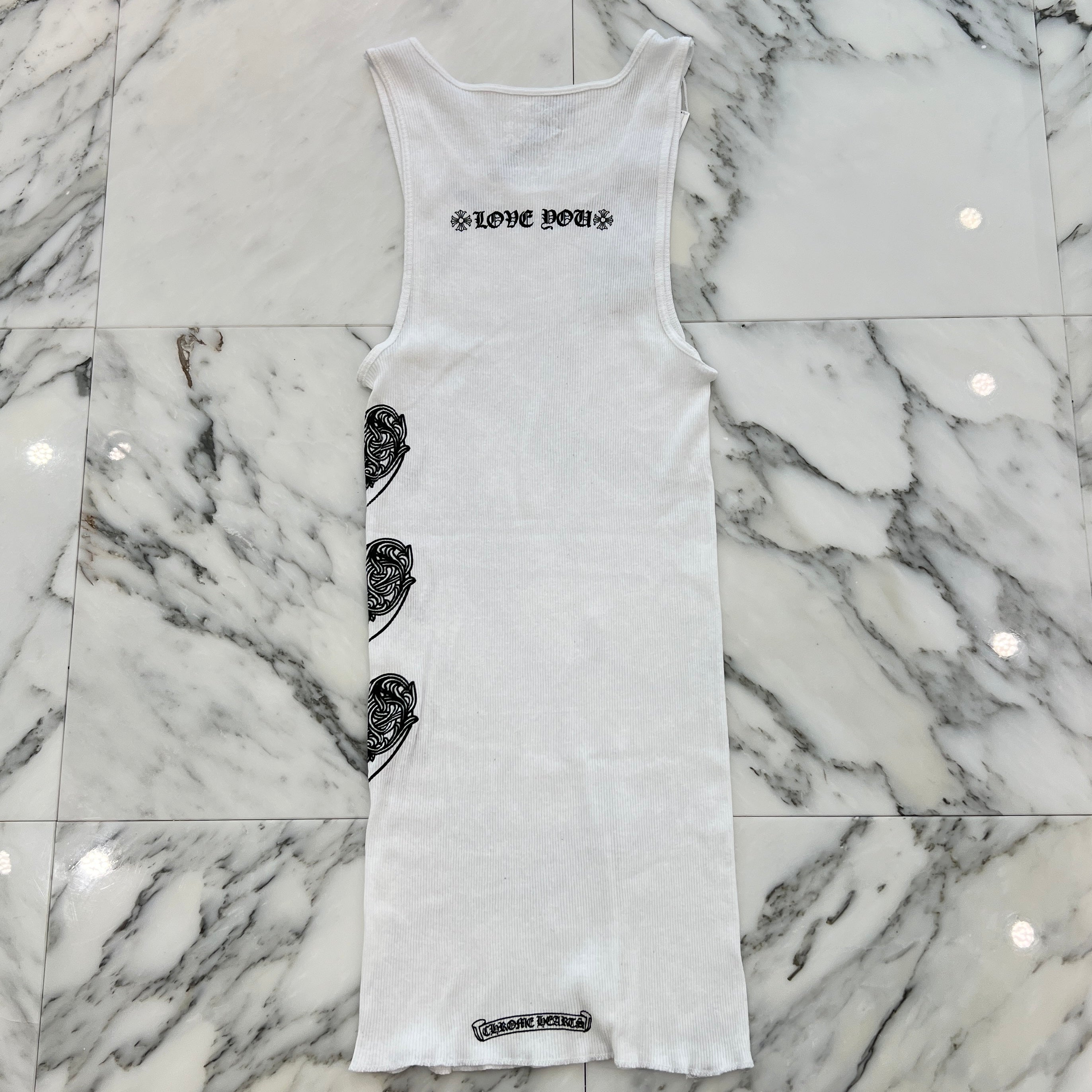 CHROME HEARTS Viny Heart "Love You" Rib Tank Top Size L クロムハーツ ヴィニーハート "ラブユー" リブ タンクトップ サイズL
