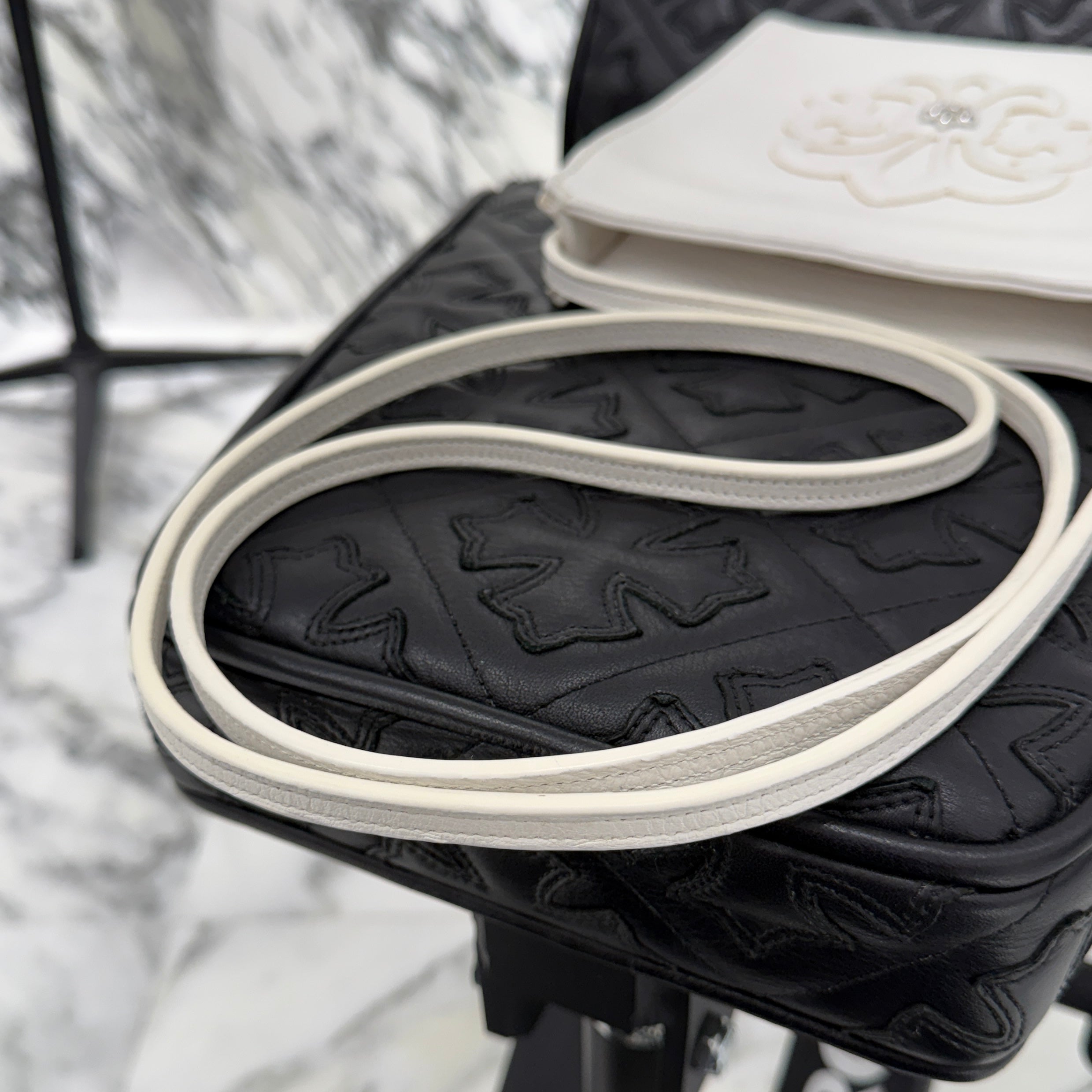 CHROME HEARTS BS Flare Square Pocket Leather Shoulder Bag クロムハーツ BSフレア スクエアポケット レザー ショルダーバッグ