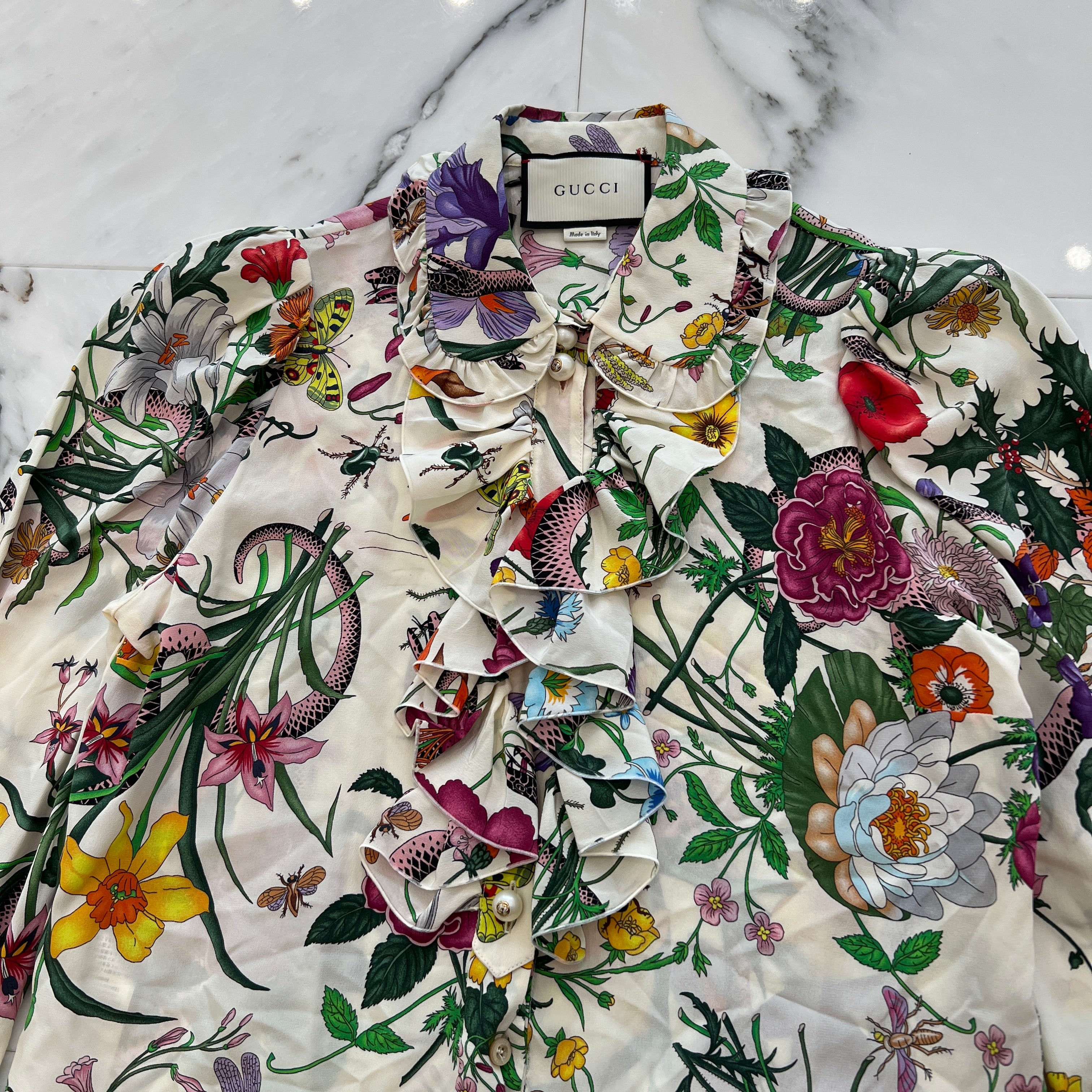 GUCCI 2017AW Snake Print Dress 476100 ZJP71 Size 42 グッチ スネークプリントドレス サイズ42