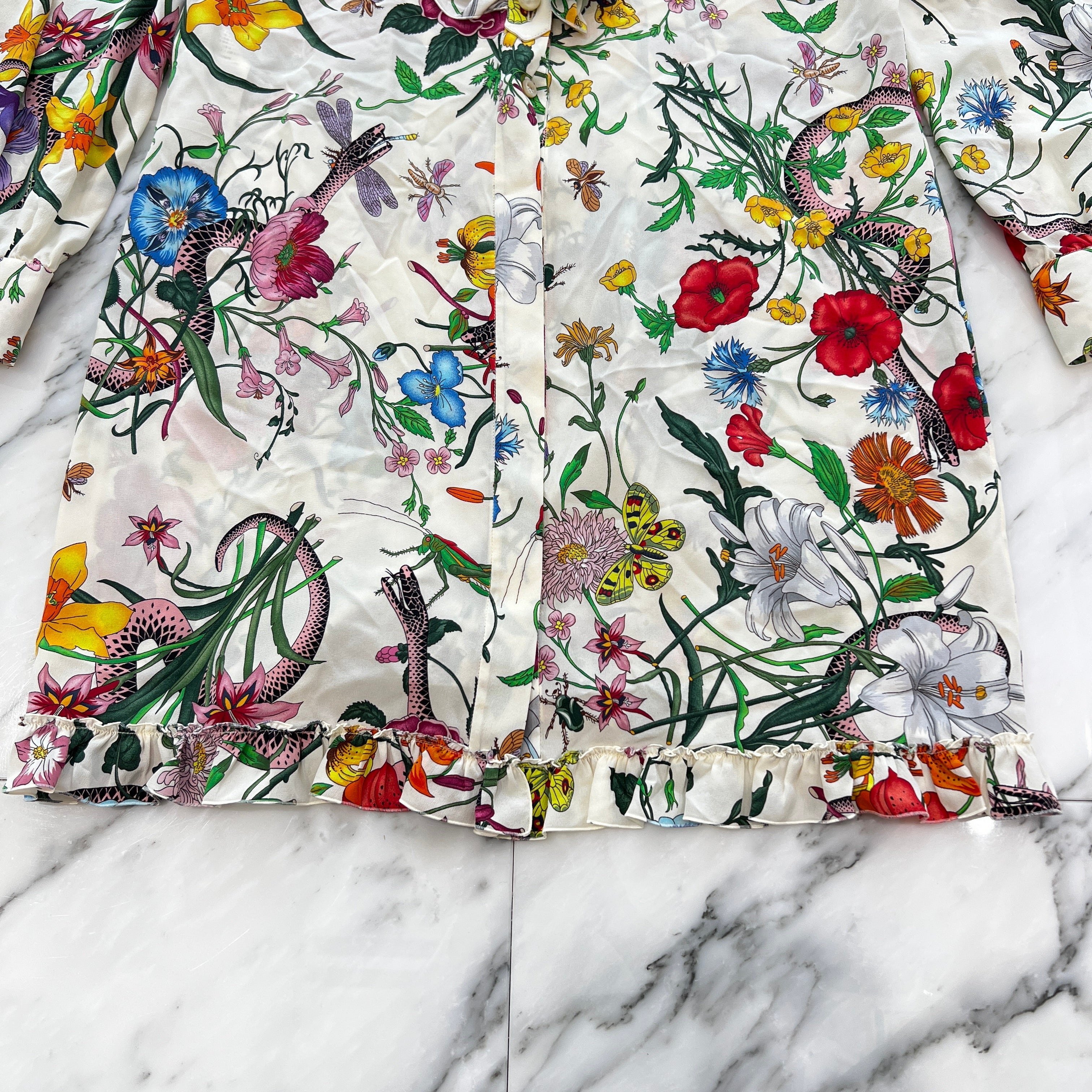 GUCCI 2017AW Snake Print Dress 476100 ZJP71 Size 42 グッチ スネークプリントドレス サイズ42