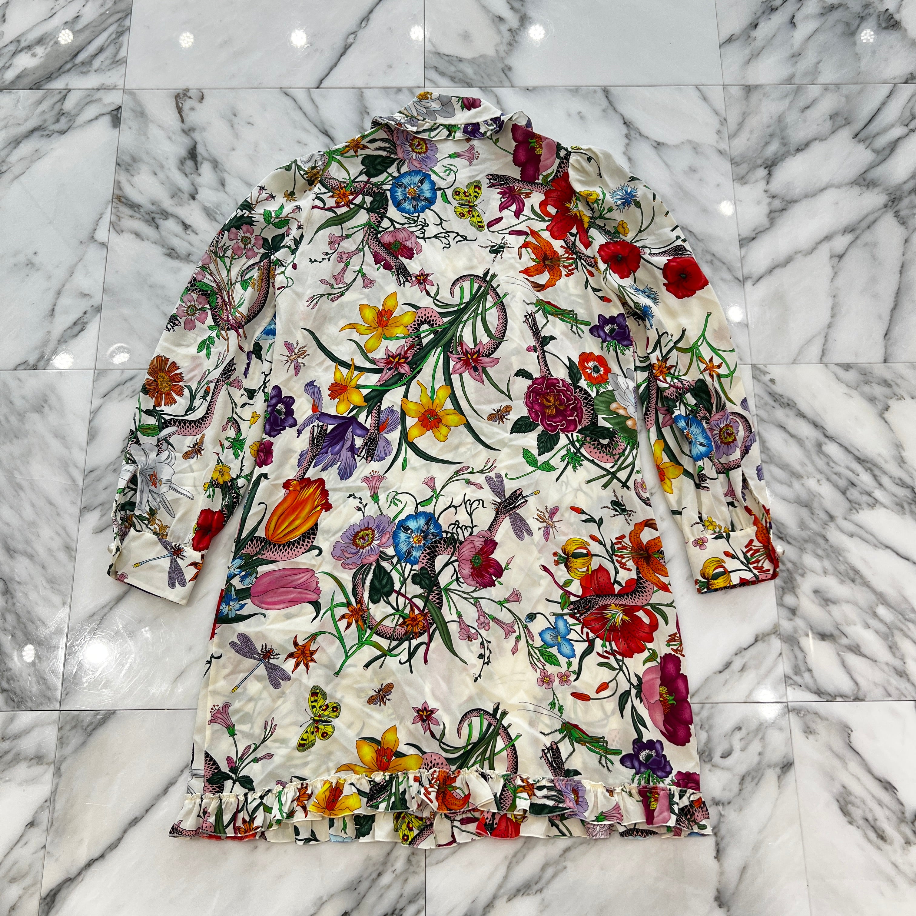 GUCCI 2017AW Snake Print Dress 476100 ZJP71 Size 42 グッチ スネークプリントドレス サイズ42