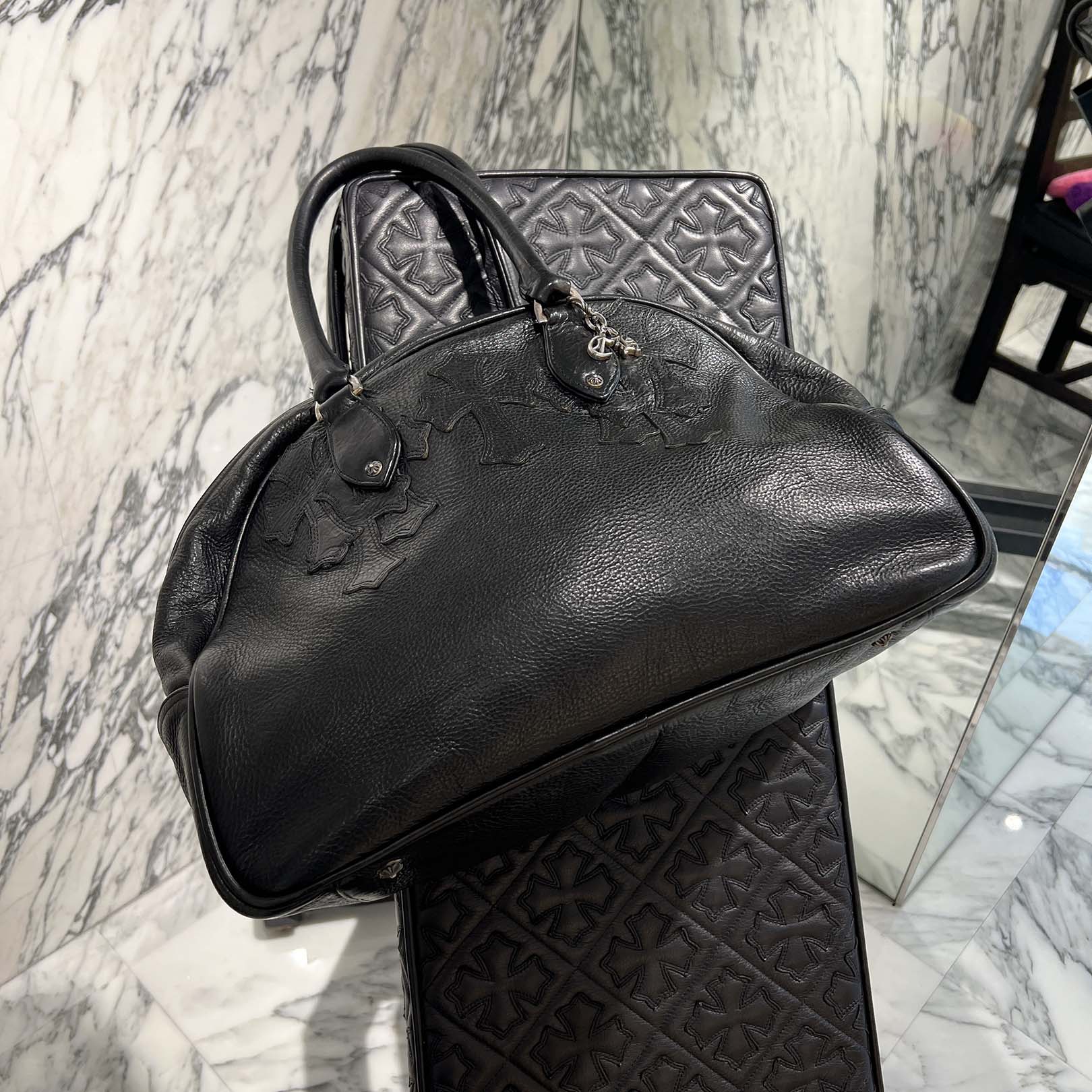 CHROME HEARTS Medium GYM Cemetery Cross Patch Hand Bag クロムハーツ ミディアム ジム セメタリークロスパッチ ハンドバッグ