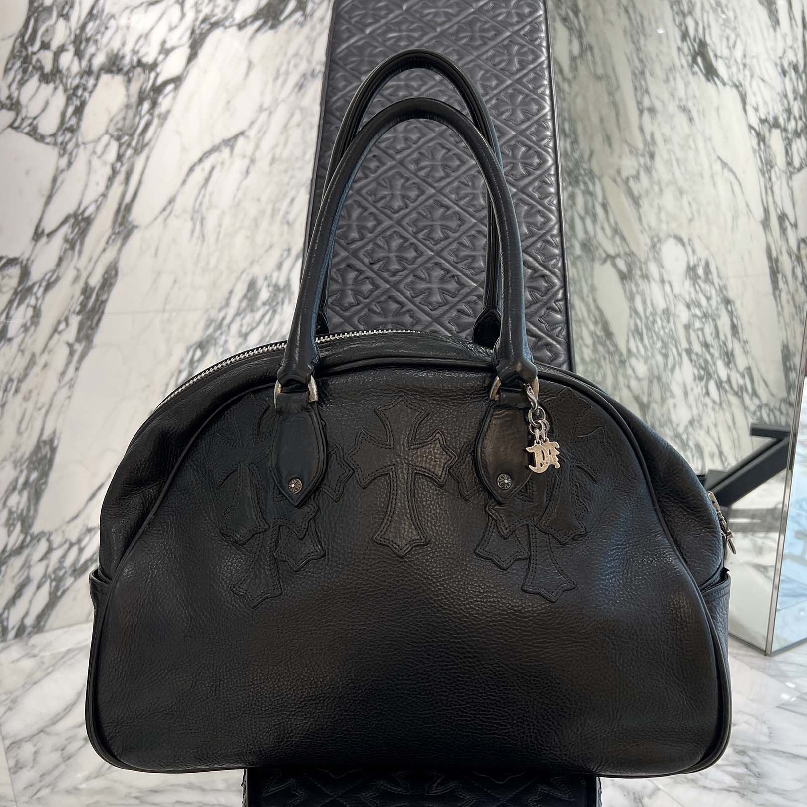 CHROME HEARTS Medium GYM Cemetery Cross Patch Hand Bag クロムハーツ ミディアム ジム セメタリークロスパッチ ハンドバッグ