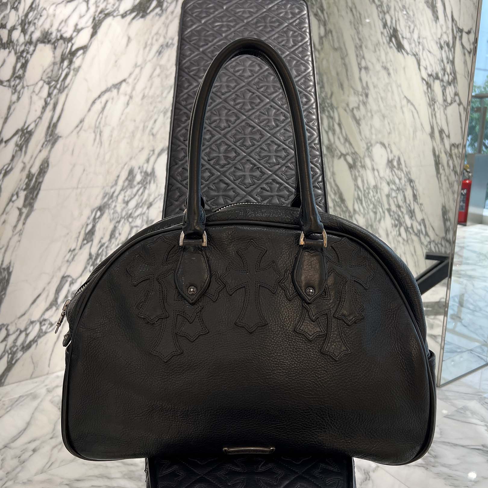 CHROME HEARTS Medium GYM Cemetery Cross Patch Hand Bag クロムハーツ ミディアム ジム セメタリークロスパッチ ハンドバッグ