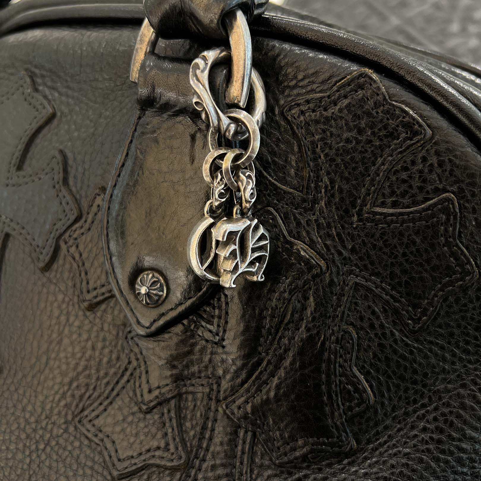 CHROME HEARTS Medium GYM Cemetery Cross Patch Hand Bag クロムハーツ ミディアム ジム セメタリークロスパッチ ハンドバッグ