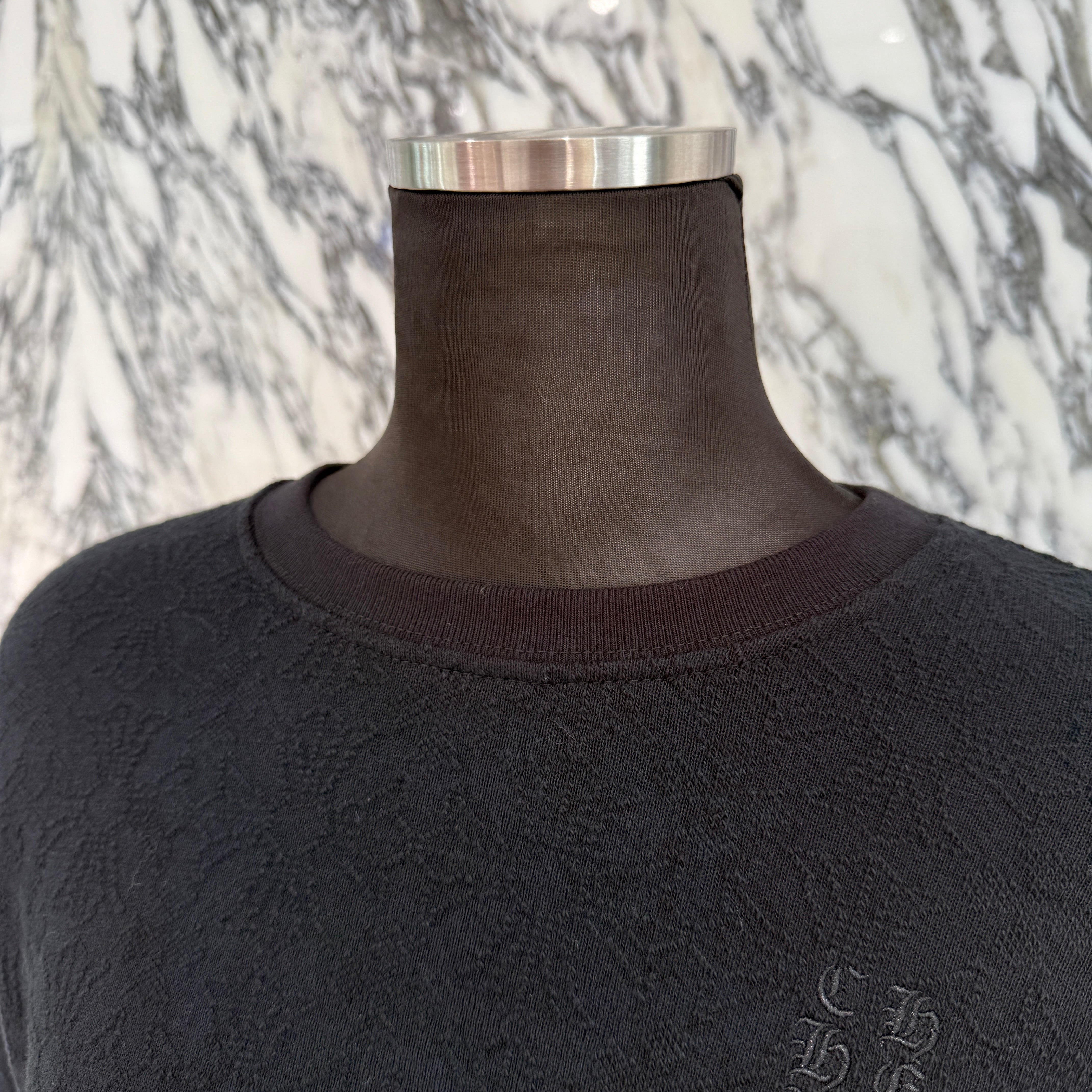 CHROME HEARTS Y NOT Vertical Logo Cropped Sweat Shirt Size S