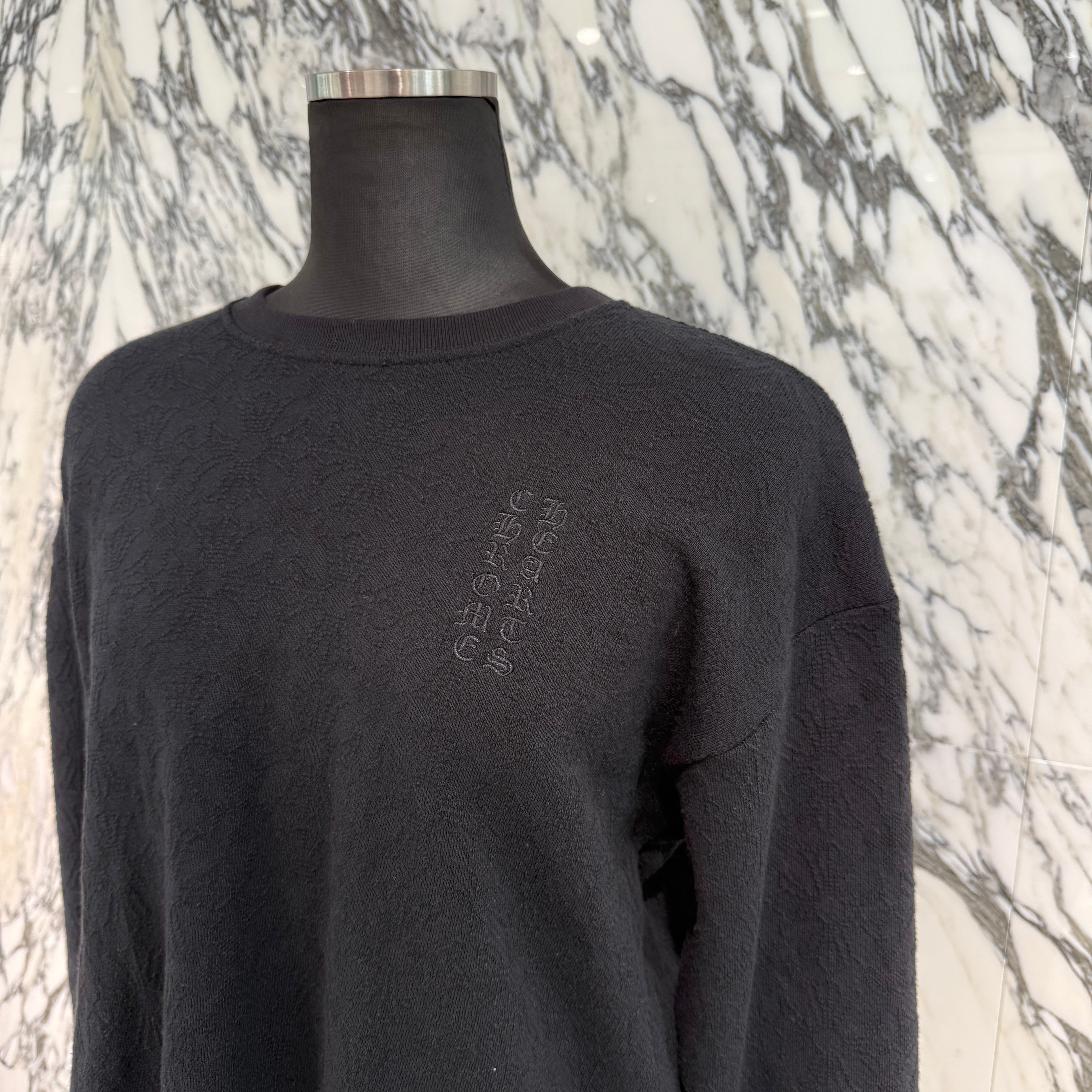 CHROME HEARTS Y NOT Vertical Logo Cropped Sweat Shirt Size S