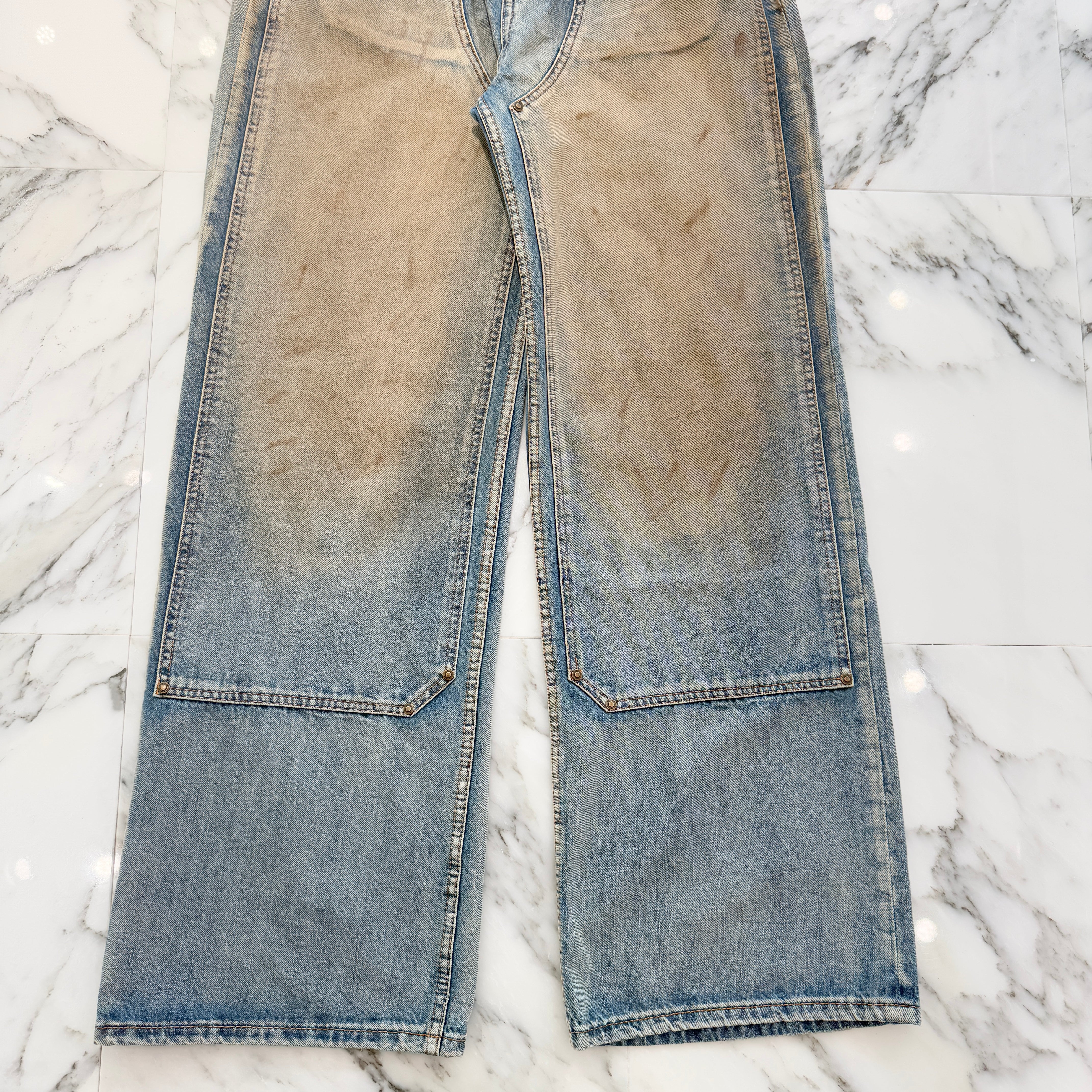 UMKOW Double Knee Loose Fit Jeans Size 30 アンノウ ダブルニー ルーズフィット ジーンズ サイズ 30