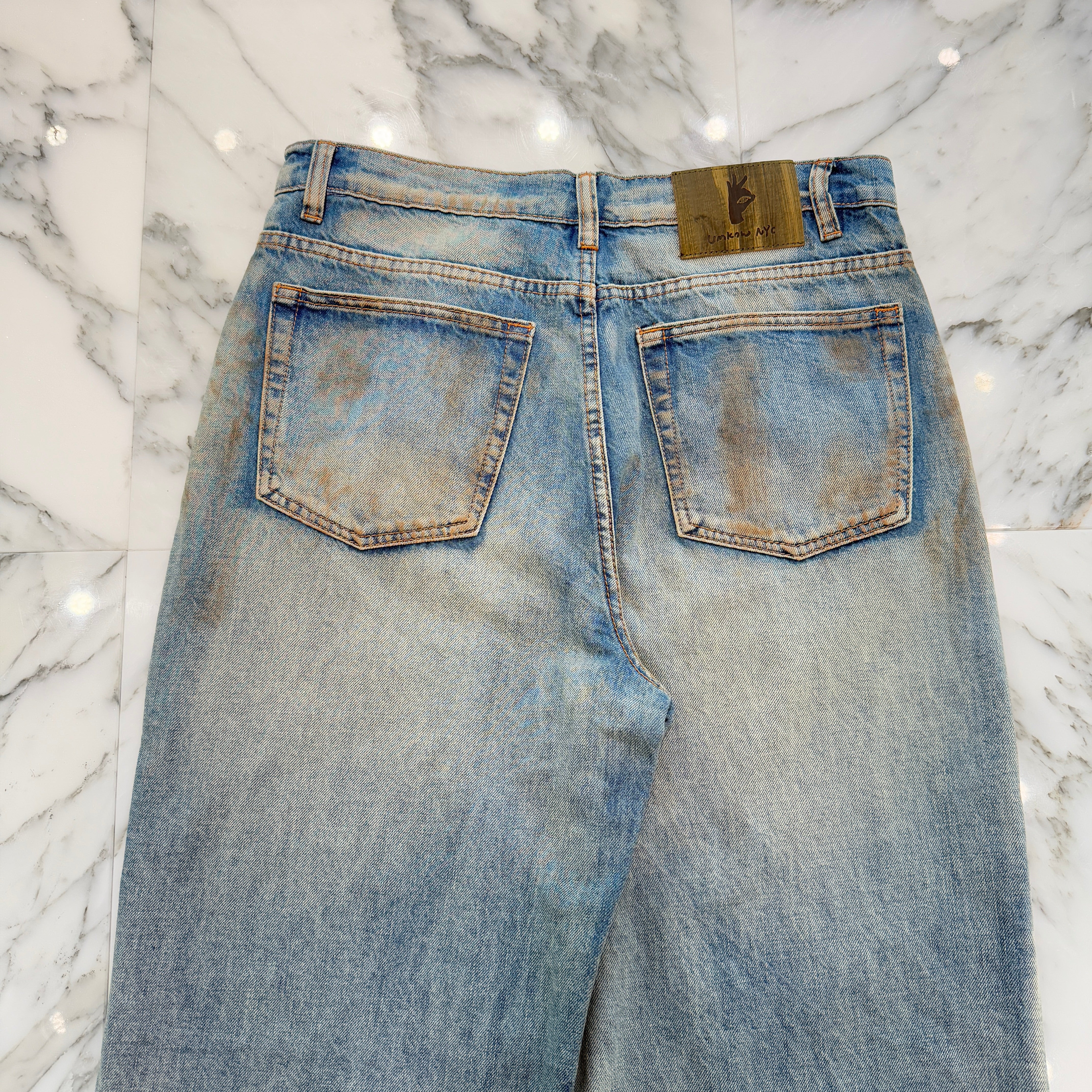 UMKOW Double Knee Loose Fit Jeans Size 30 アンノウ ダブルニー ルーズフィット ジーンズ サイズ 30