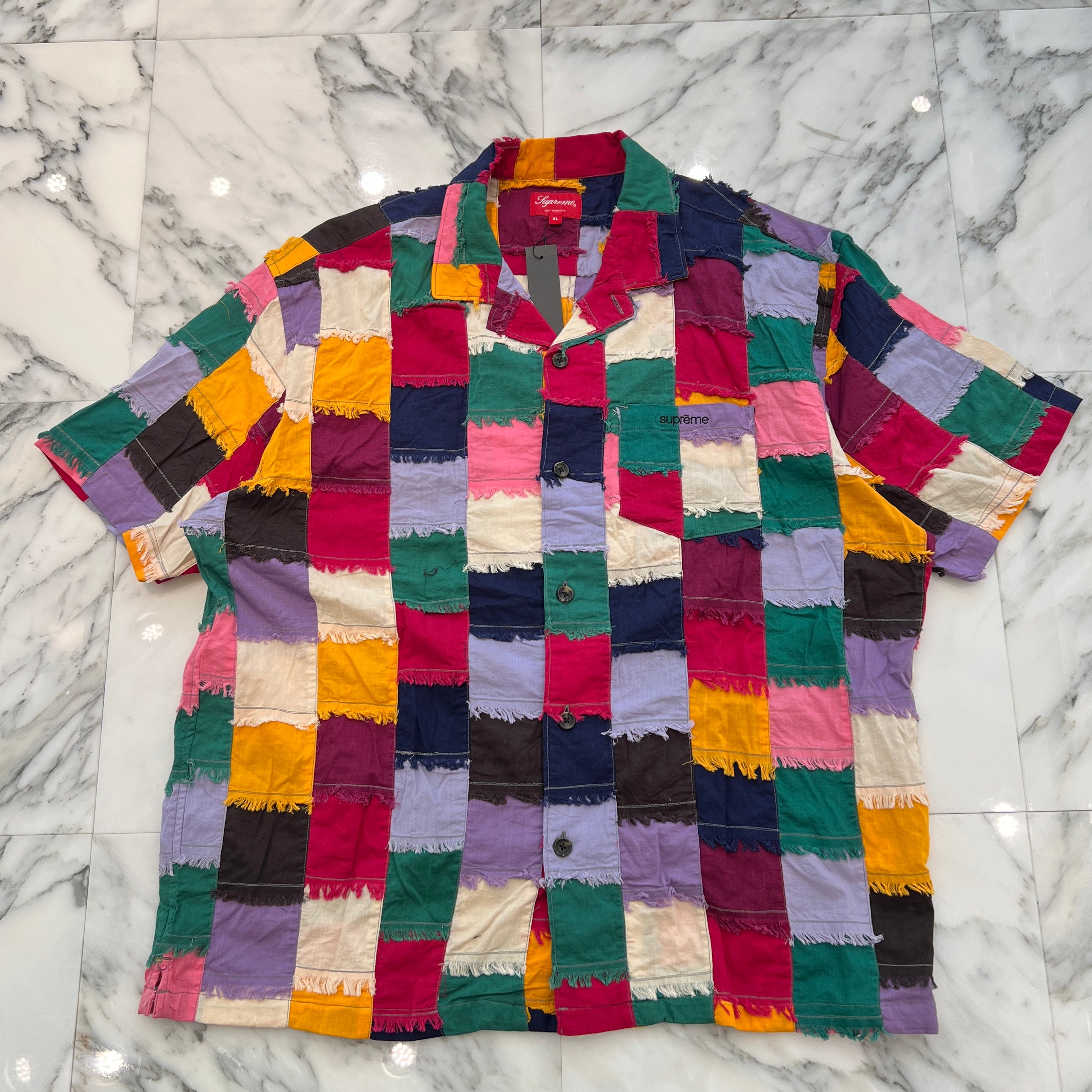 supreme23ssパッチワークロンT Supreme 2023SS Patchwork Short Sleeve Shirt Size XL シュプリーム