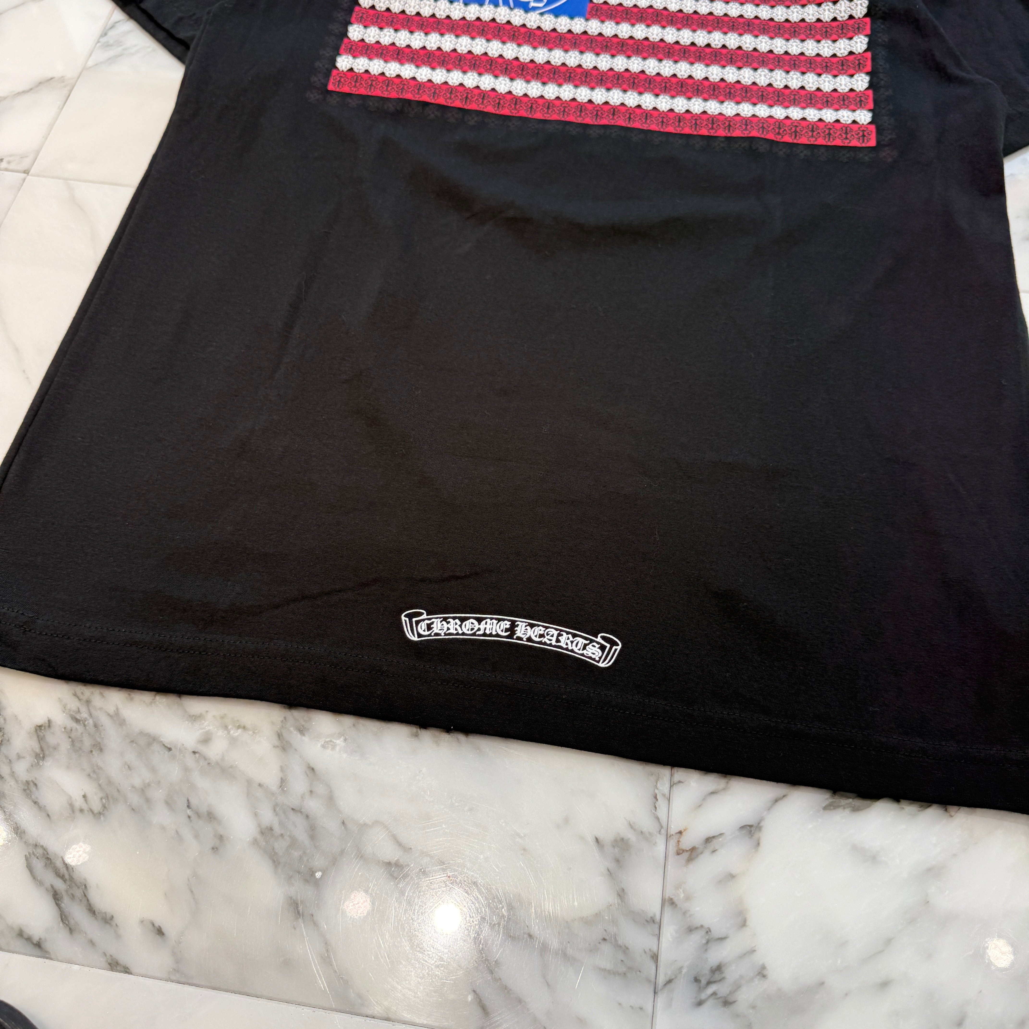 CHROME HEARTS American Flag Vine Dagger Horseshoe Tee Size S クロムハーツ アメリカンフラッグ ヴァインダガーホースシュー Tシャツ サイズS