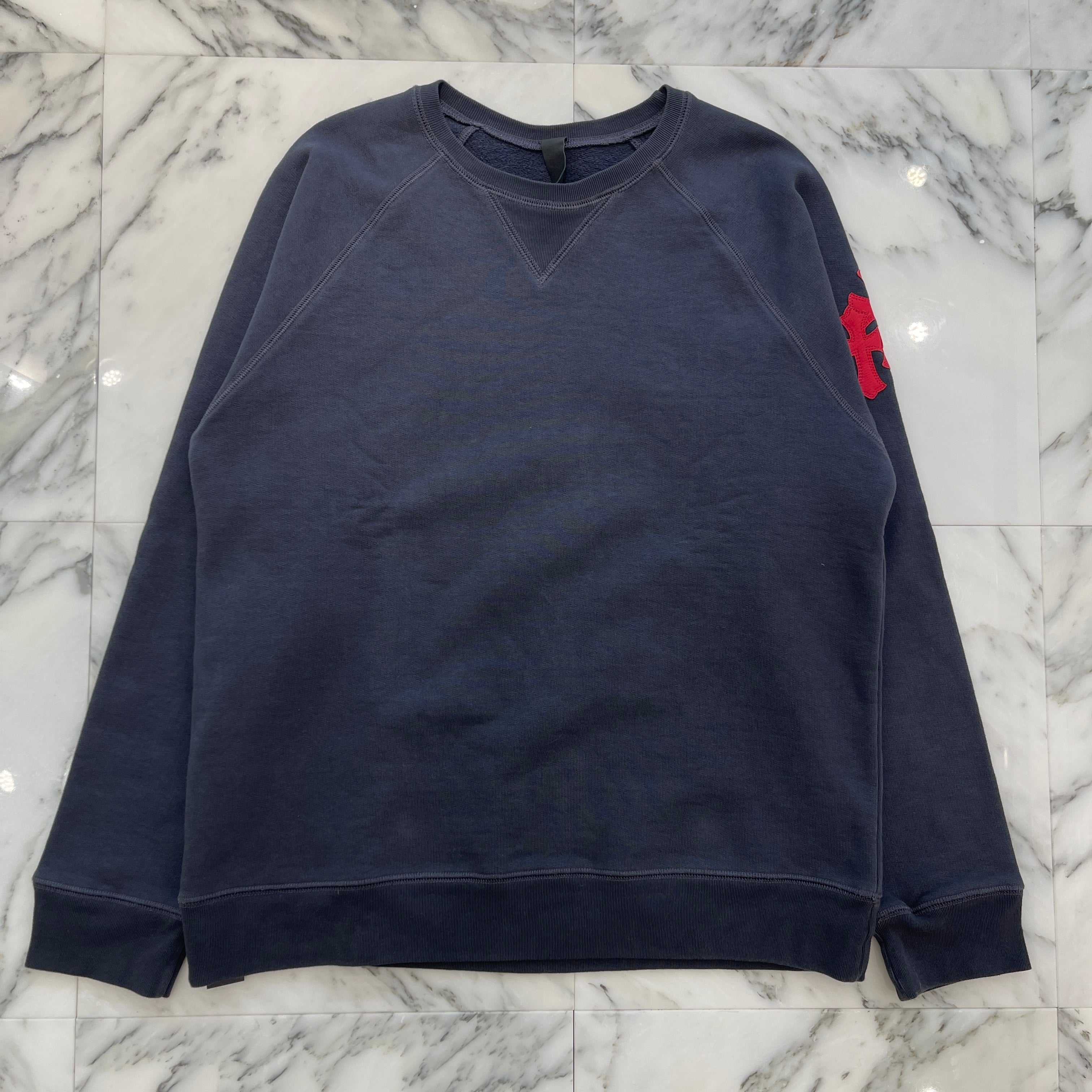 CHROME HEARTS Y NOT Triple Cross Leather Patch Sweat Shirt Size L クロムハーツ ワイノット トリプルクロス レザーパッチ スウェットシャツ サイズL