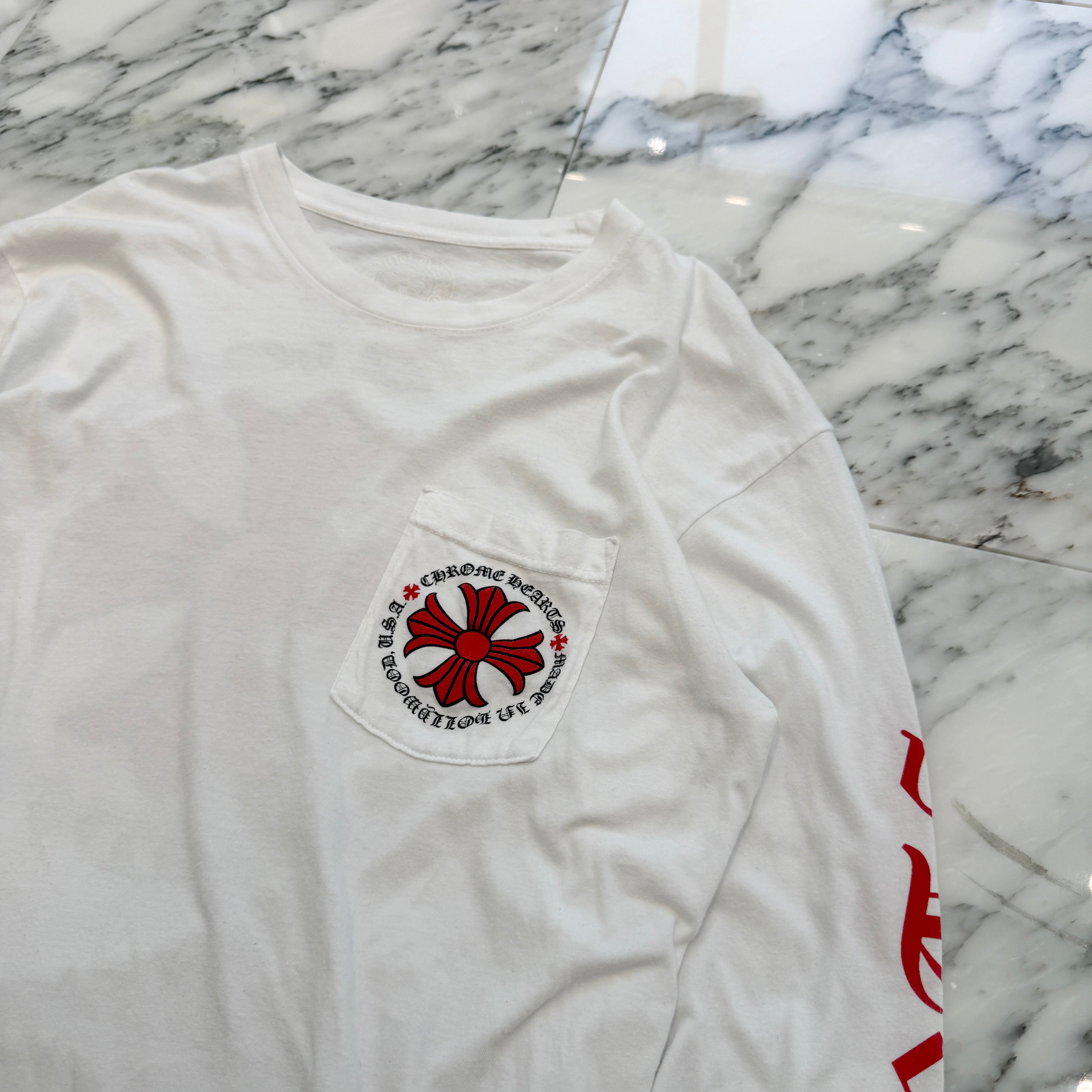 CHROME HEARTS Made In Hollywood Red CH Plus Long Sleeve Tee Size L クロムハーツ メイドインハリウッド CHプラス ロングスリーブTシャツ サイズL