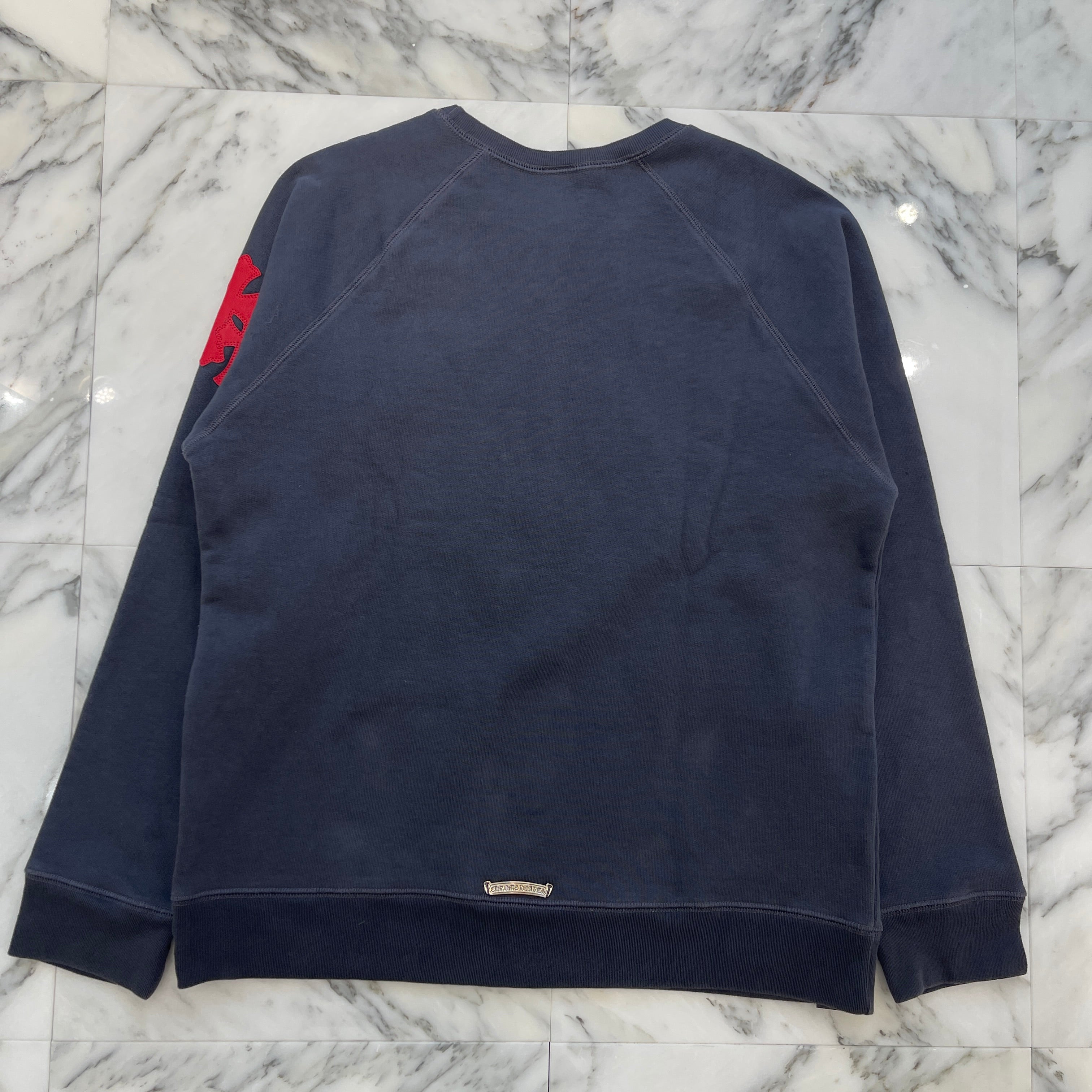 CHROME HEARTS Y NOT Triple Cross Leather Patch Sweat Shirt Size L クロムハーツ ワイノット トリプルクロス レザーパッチ スウェットシャツ サイズL