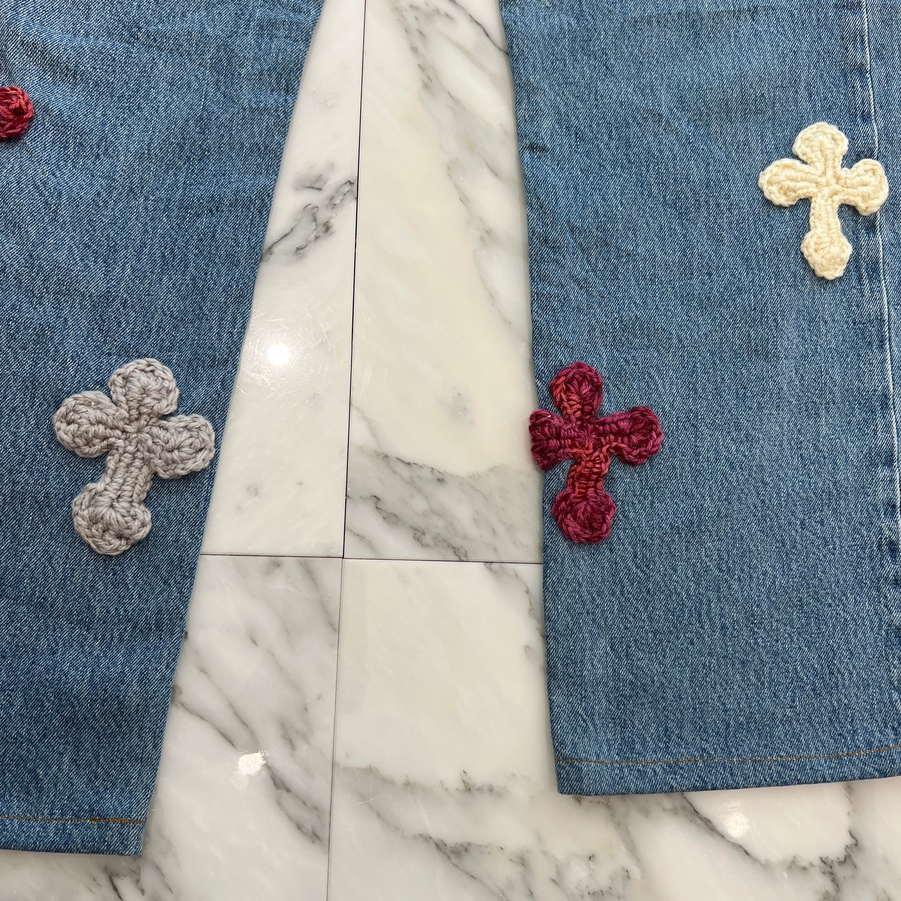 Y.A.R.N × Levi's 501 Body Knit Cross Denim Pants Size W34×L34