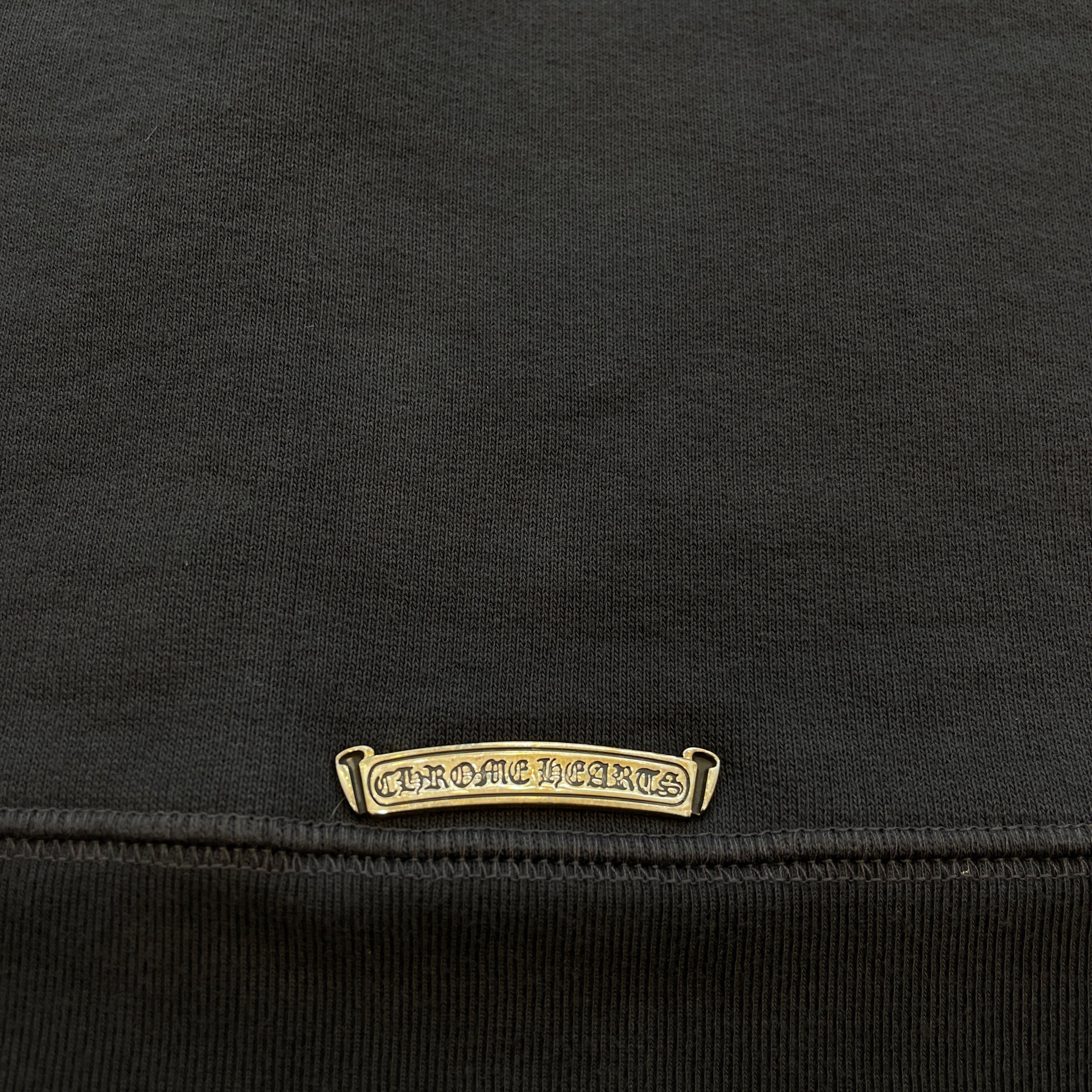 CHROME HEARTS Y NOT Triple Cross Leather Patch Sweat Shirt Size L クロムハーツ ワイノット トリプルクロス レザーパッチ スウェットシャツ サイズL