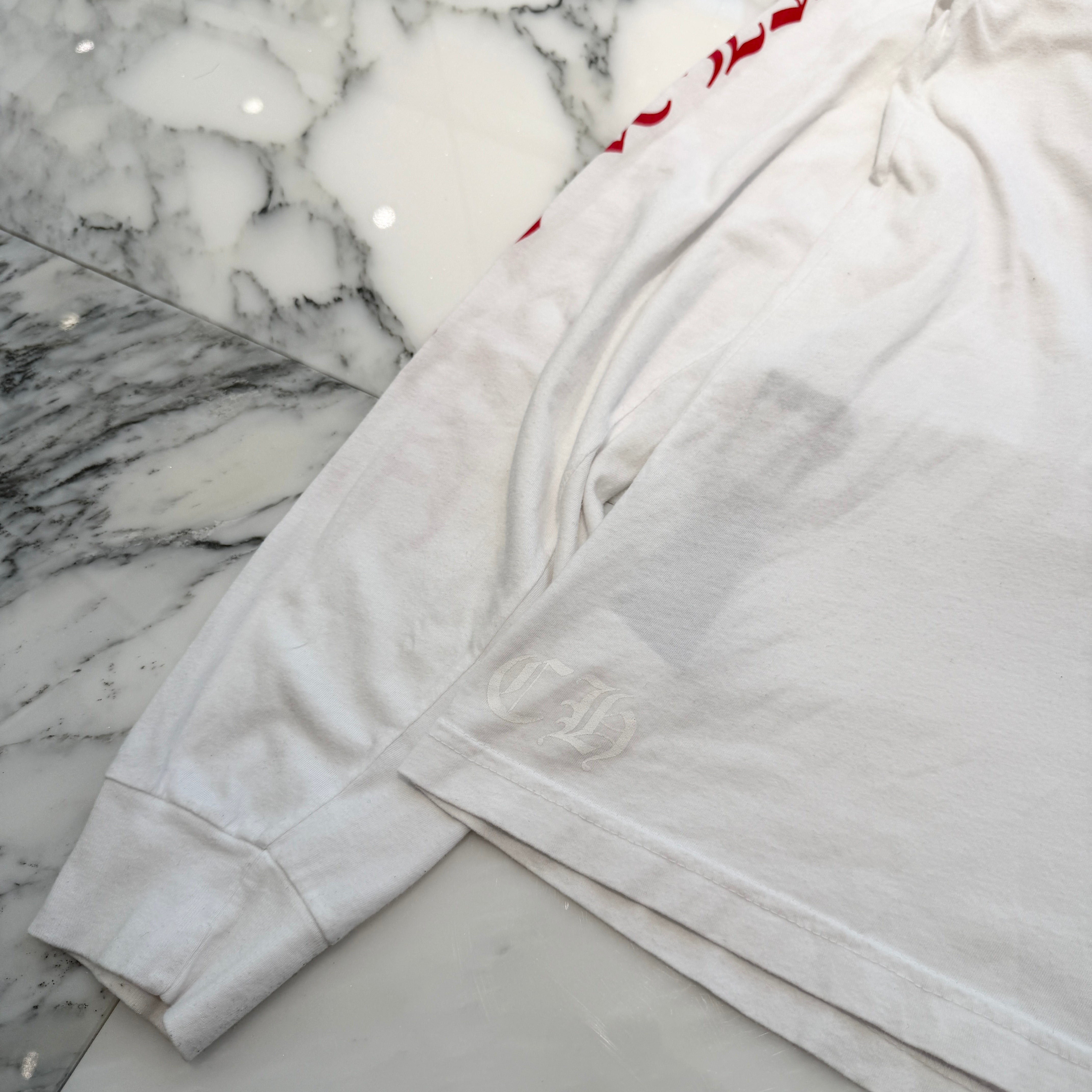 CHROME HEARTS Made In Hollywood Red CH Plus Long Sleeve Tee Size L クロムハーツ メイドインハリウッド CHプラス ロングスリーブTシャツ サイズL