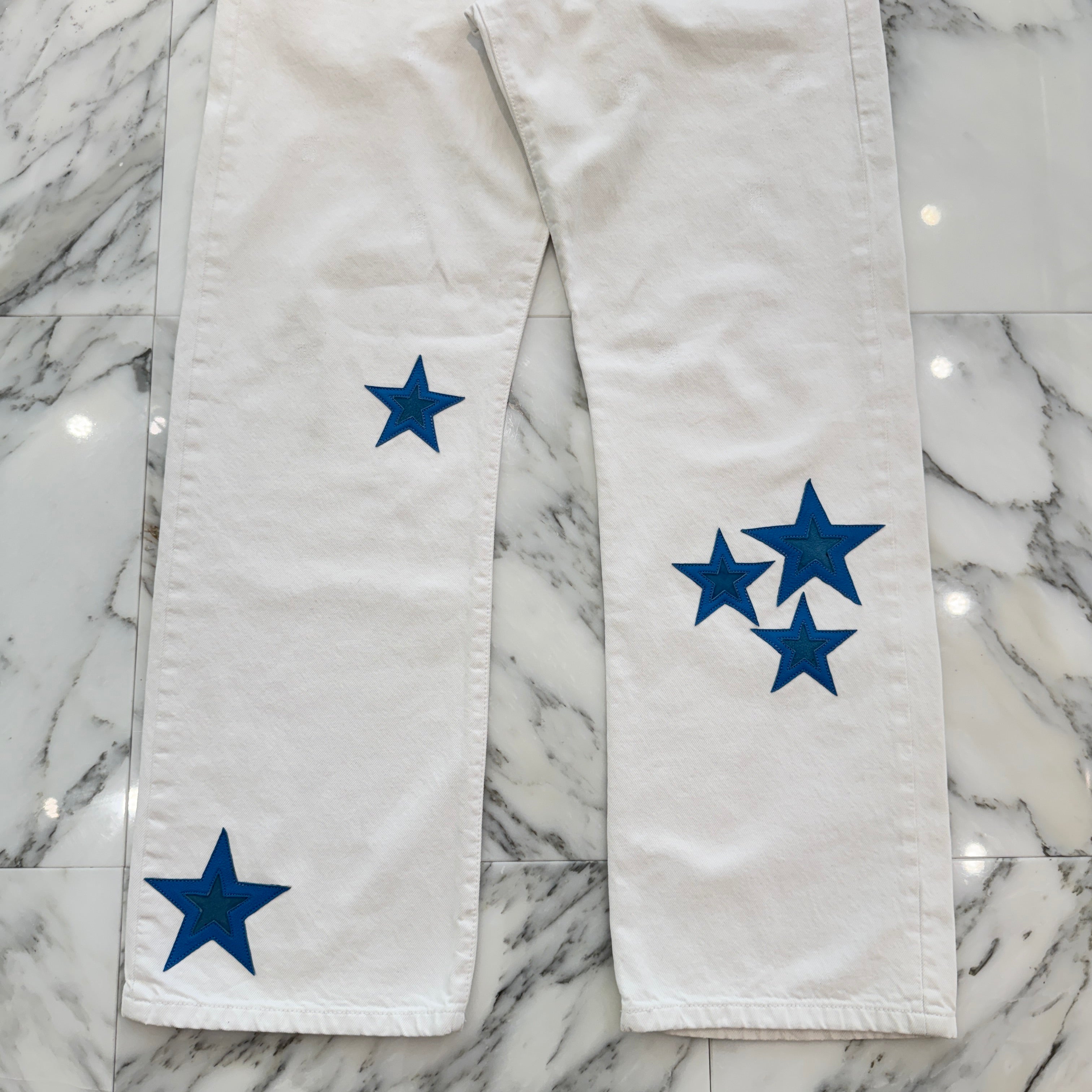 CHROME HEARTS × Levi's 501 VNTG Star Leather Patch Jeans Size 34 クロムハーツ × リーバイス 501 ヴィンテージ スターレザーパッチ デニムパンツ サイズ34