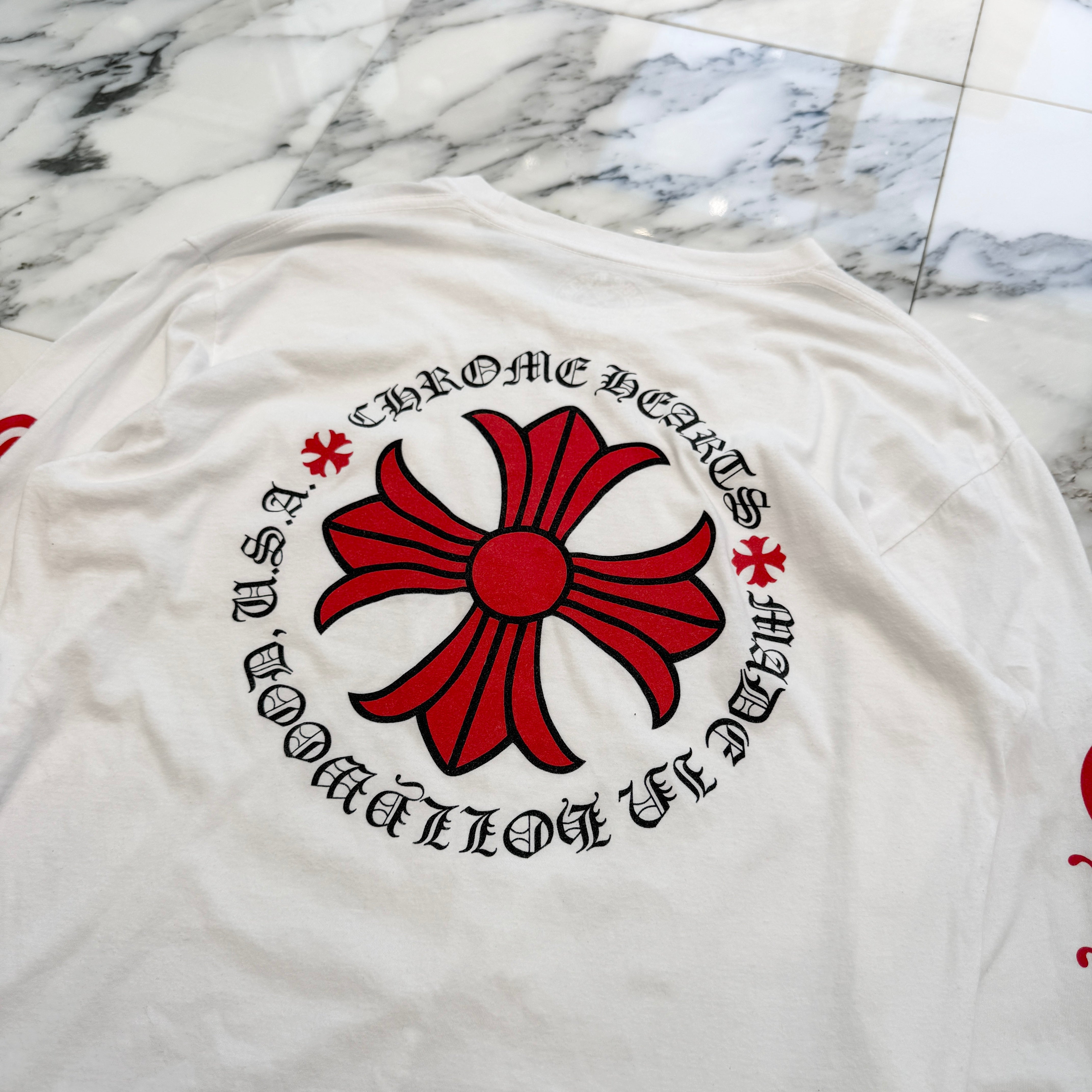 CHROME HEARTS Made In Hollywood Red CH Plus Long Sleeve Tee Size L クロムハーツ メイドインハリウッド CHプラス ロングスリーブTシャツ サイズL