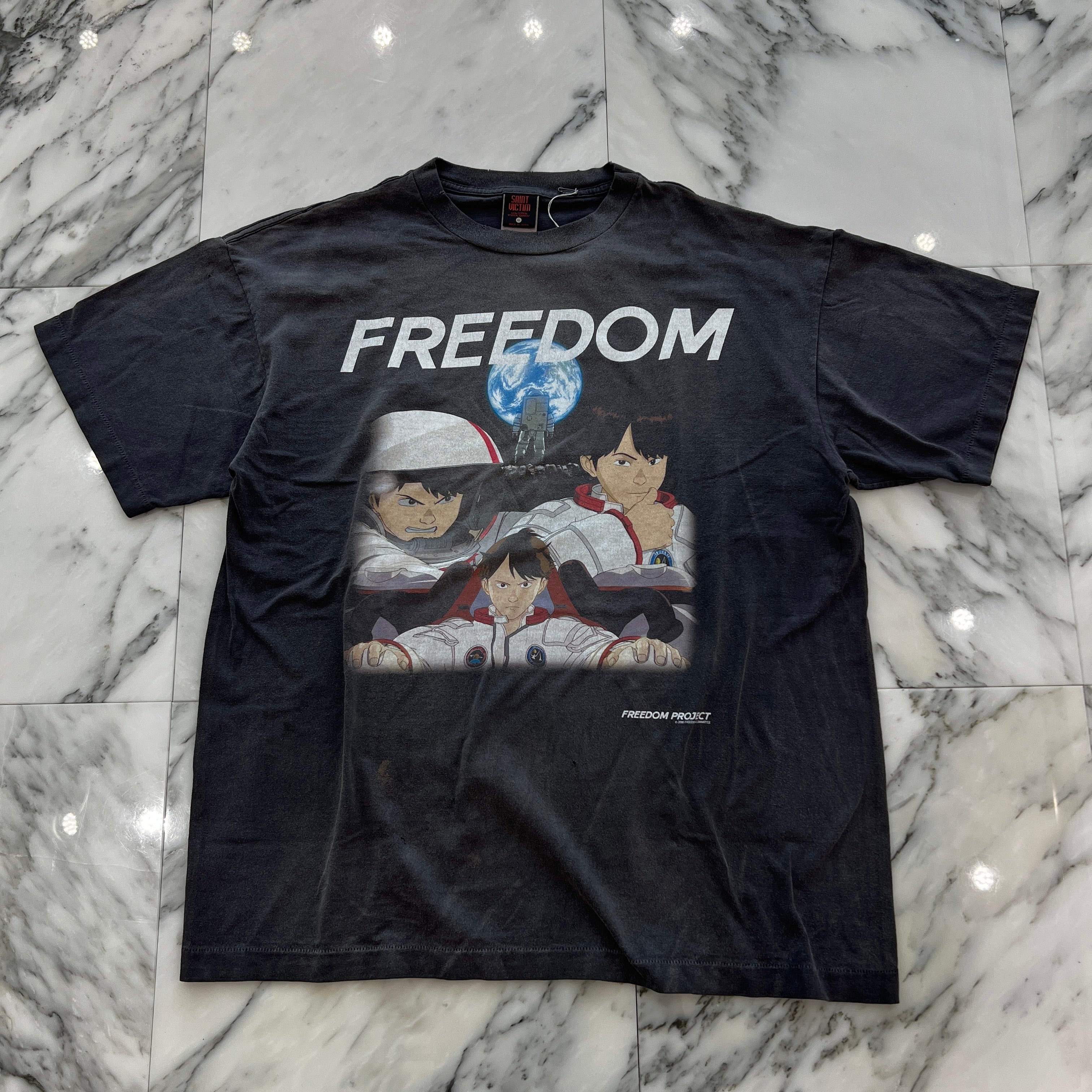 SAINT Mxxxxxx × FREEDOM 2024SS Astronaut Print Tee SM-YS8-0000-C19 Size XL セントマイケル × フリーダム 宇宙飛行士 プリント Tシャツ サイズXL