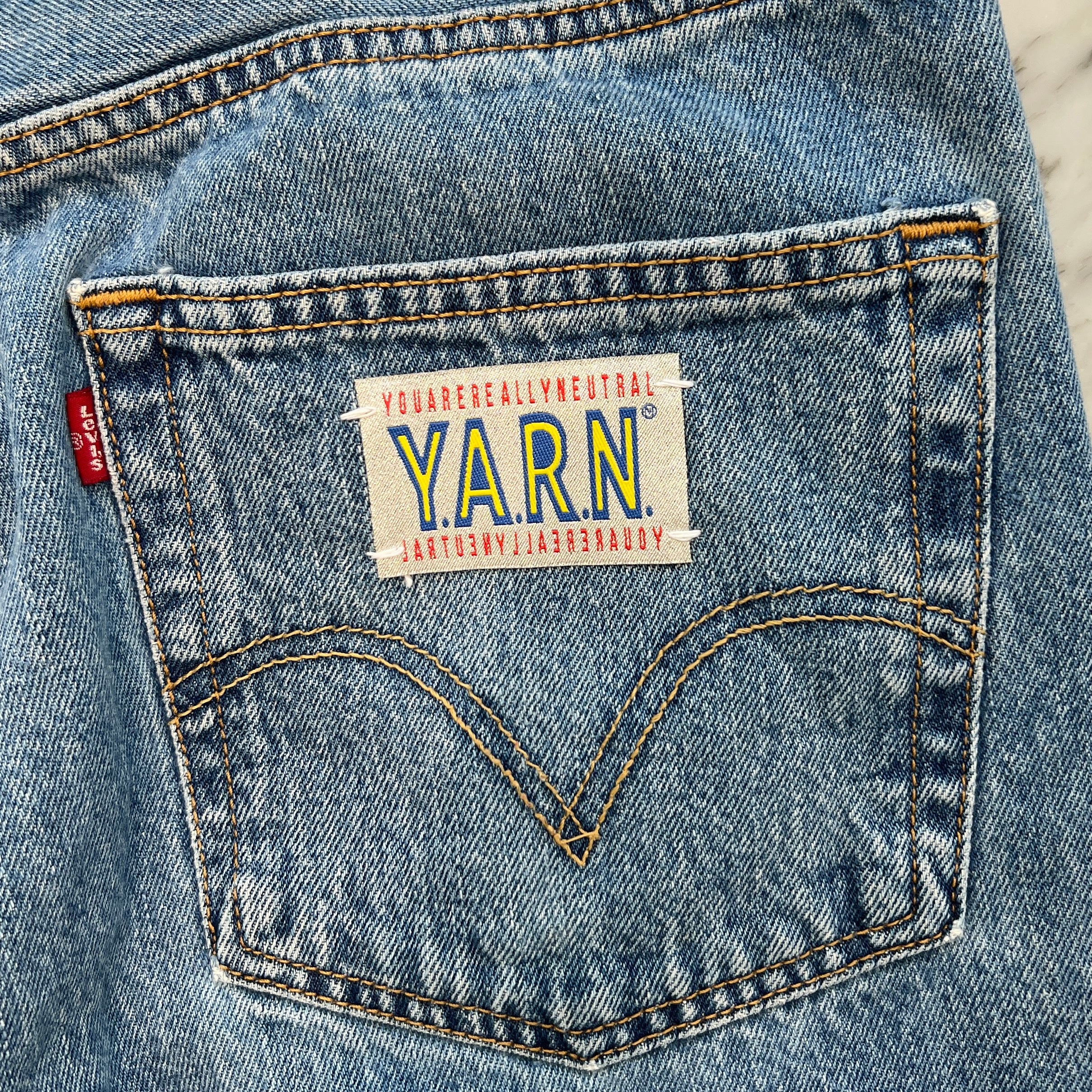Y.A.R.N × Levi's 501 Body Knit Cross Denim Pants Size W34×L34 ヤーン×リーバイス 501 ボディ ニットクロス デニムパンツ サイズW34×L34
