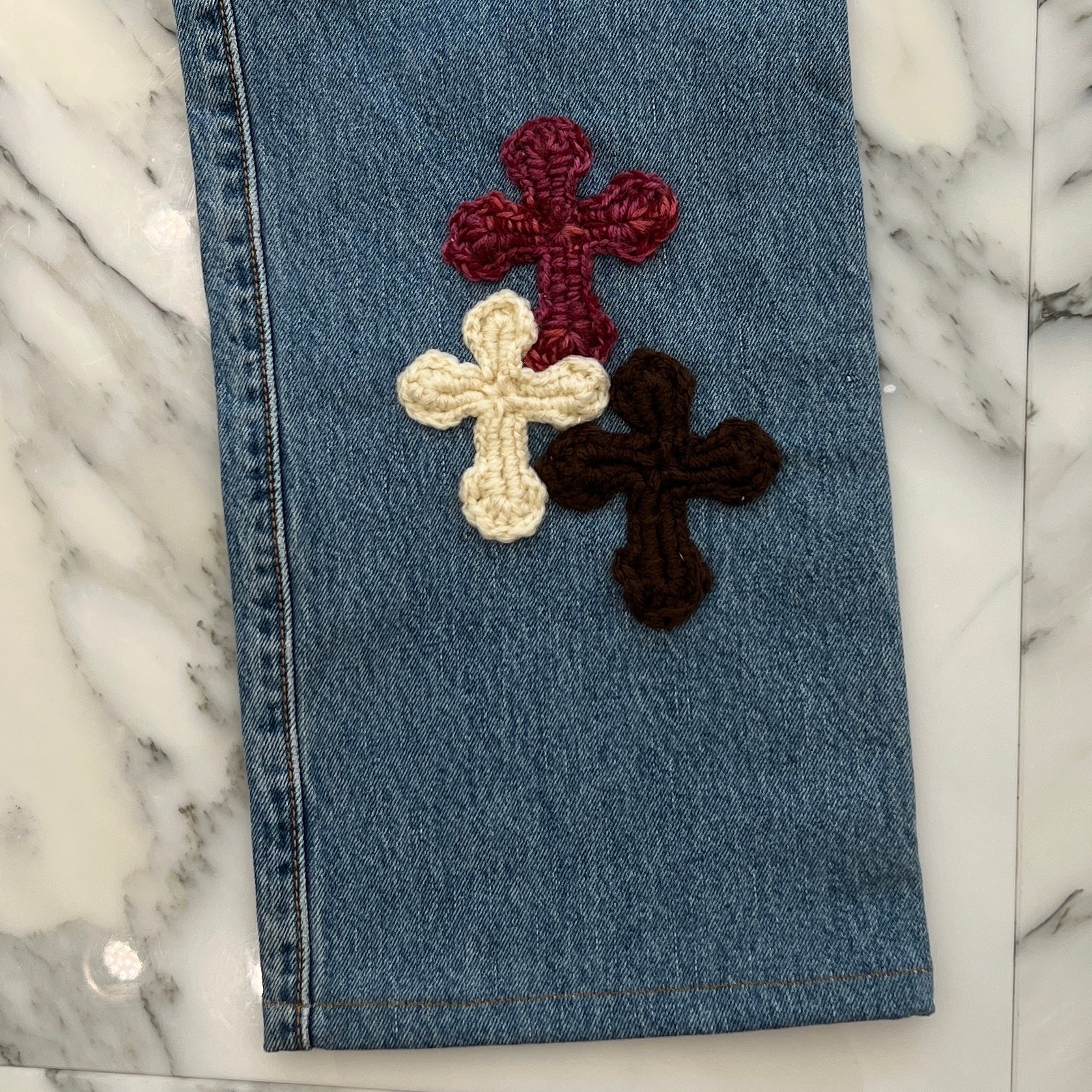 Y.A.R.N × Levi's 501 Body Knit Cross Denim Pants Size W34×L34