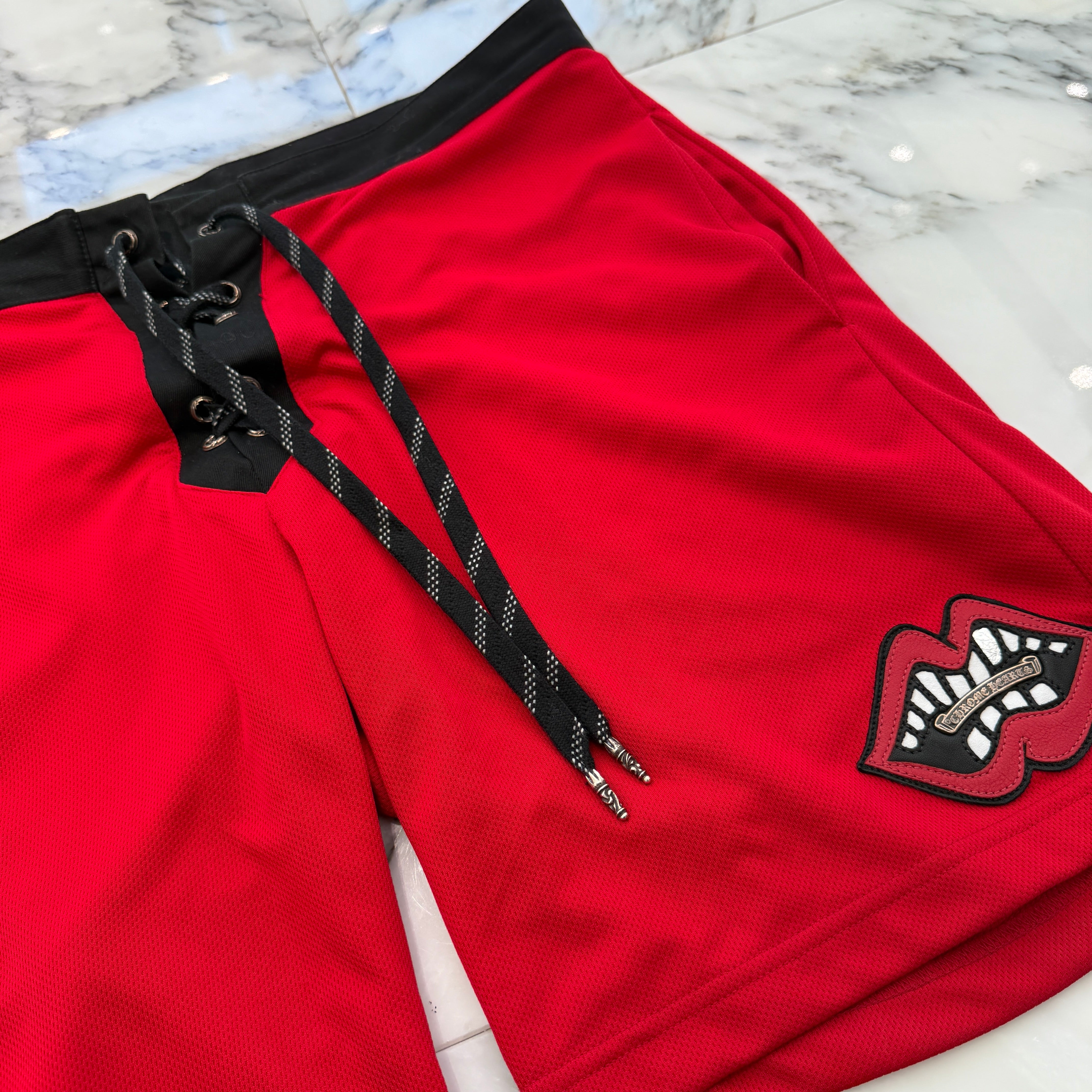 CHROME HEARTS × MATTY BOY Chomper Leather Patch Swim Shorts Size L クロムハーツ × マッティボーイ チョンパーレザーパッチ スイムショーツ サイズL