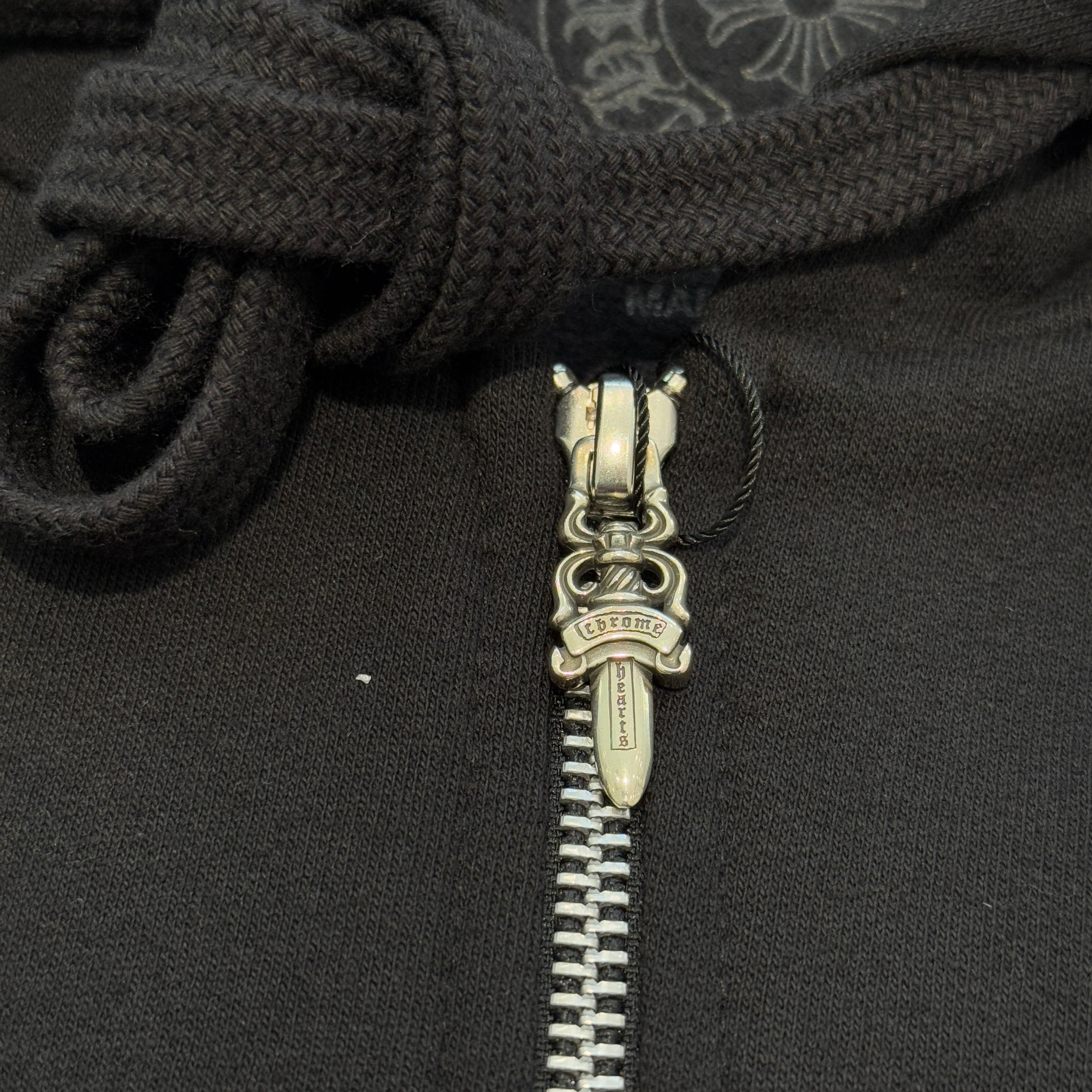 CHROME HEARTS 1988 Vertical Logo Glitter Zip Up Hoodie Size L クロムハーツ 1988 ヴァーティカルロゴ グリッタージップアップフーディ サイズL
