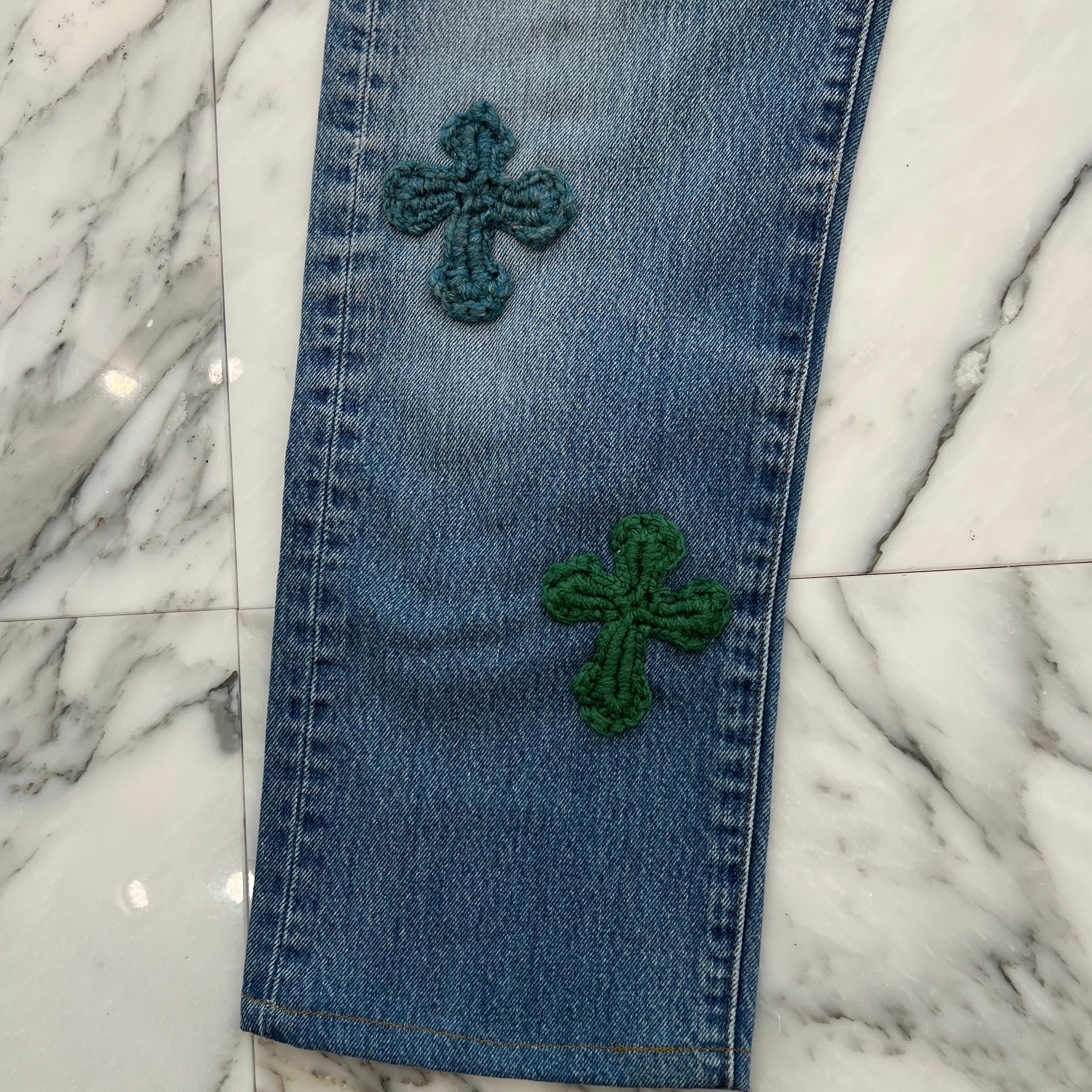 Y.A.R.N × Levi's 501 Body Knit Cross Denim Pants Size W33×L34 ヤーン×リーバイス 501 ボディ ニットクロス デニムパンツ サイズW33×L3