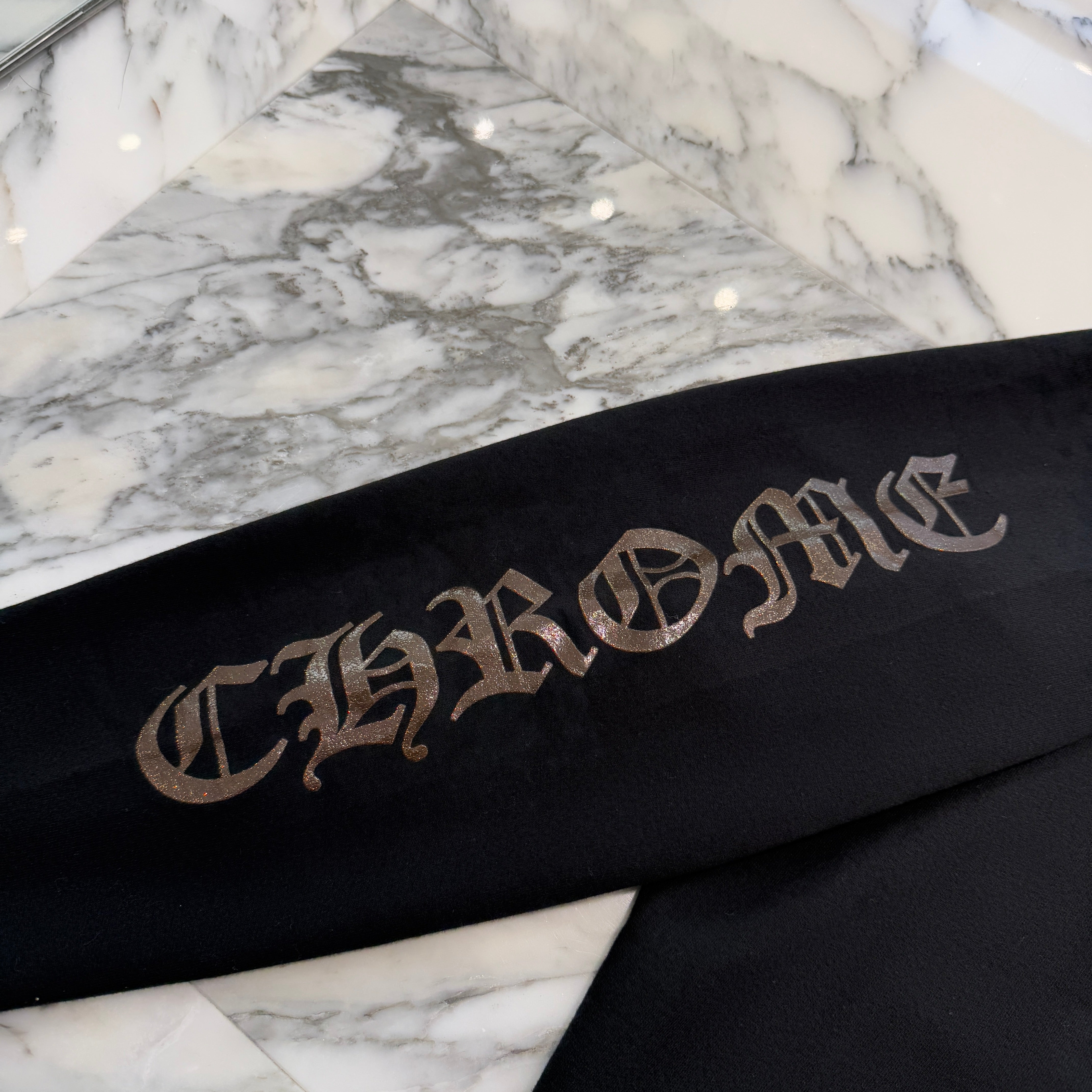 CHROME HEARTS 1988 Vertical Logo Glitter Zip Up Hoodie Size L クロムハーツ 1988 ヴァーティカルロゴ グリッタージップアップフーディ サイズL