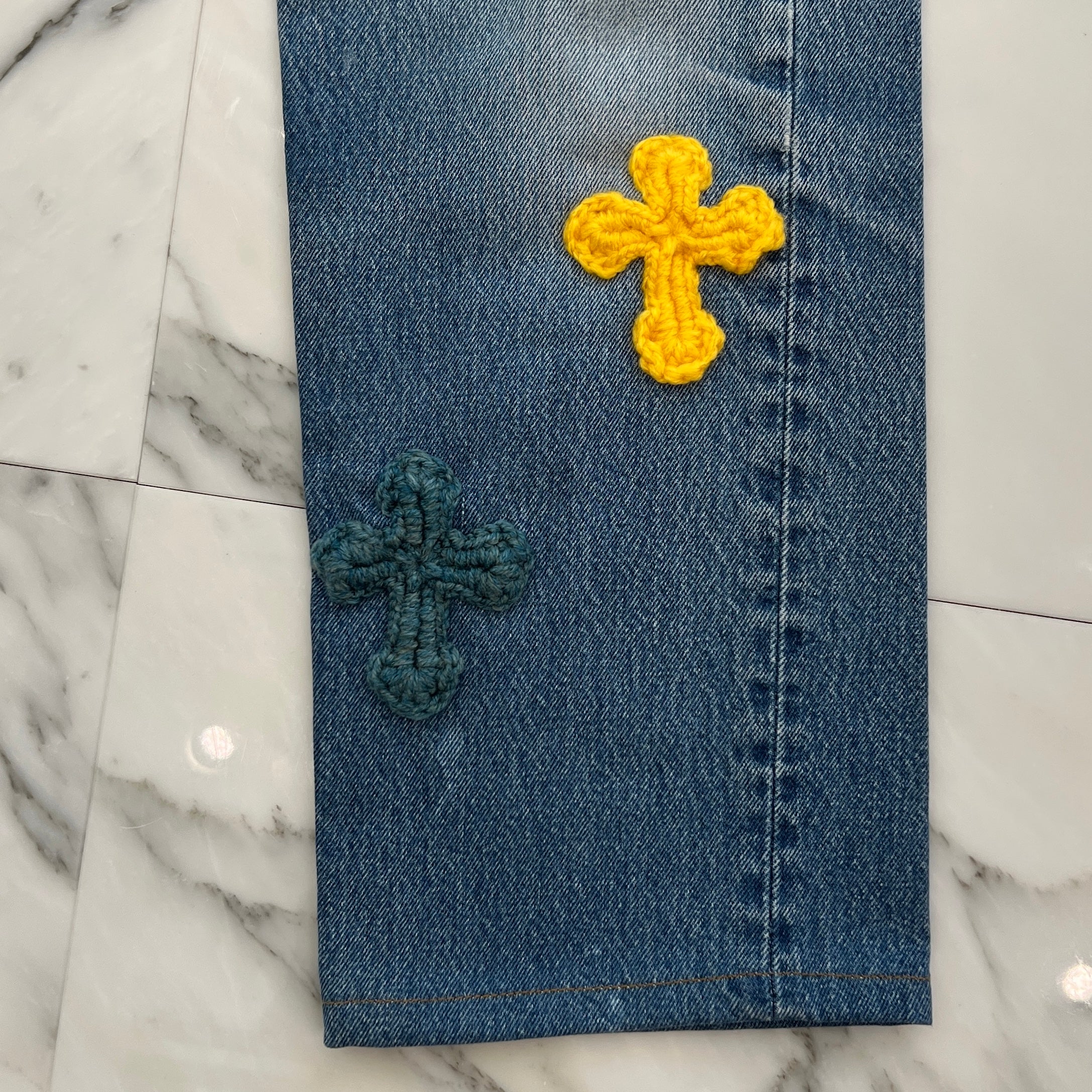 Y.A.R.N × Levi's 501 Body Knit Cross Denim Pants Size W33×L34 ヤーン×リーバイス 501 ボディ ニットクロス デニムパンツ サイズW33×L3