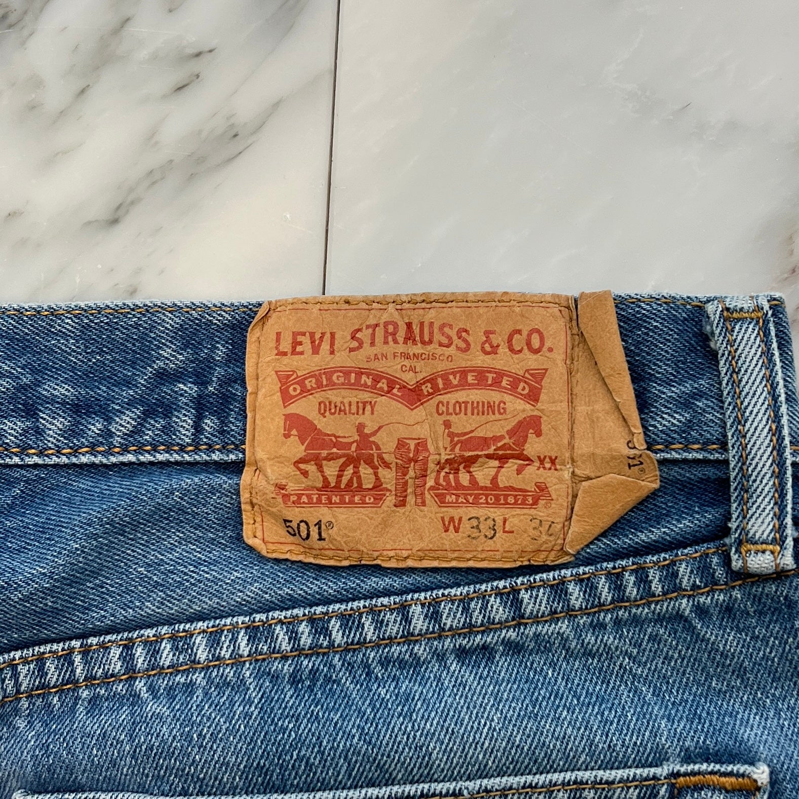 Y.A.R.N × Levi's 501 Body Knit Cross Denim Pants Size W33×L34 ヤーン×リーバイス 501 ボディ ニットクロス デニムパンツ サイズW33×L3