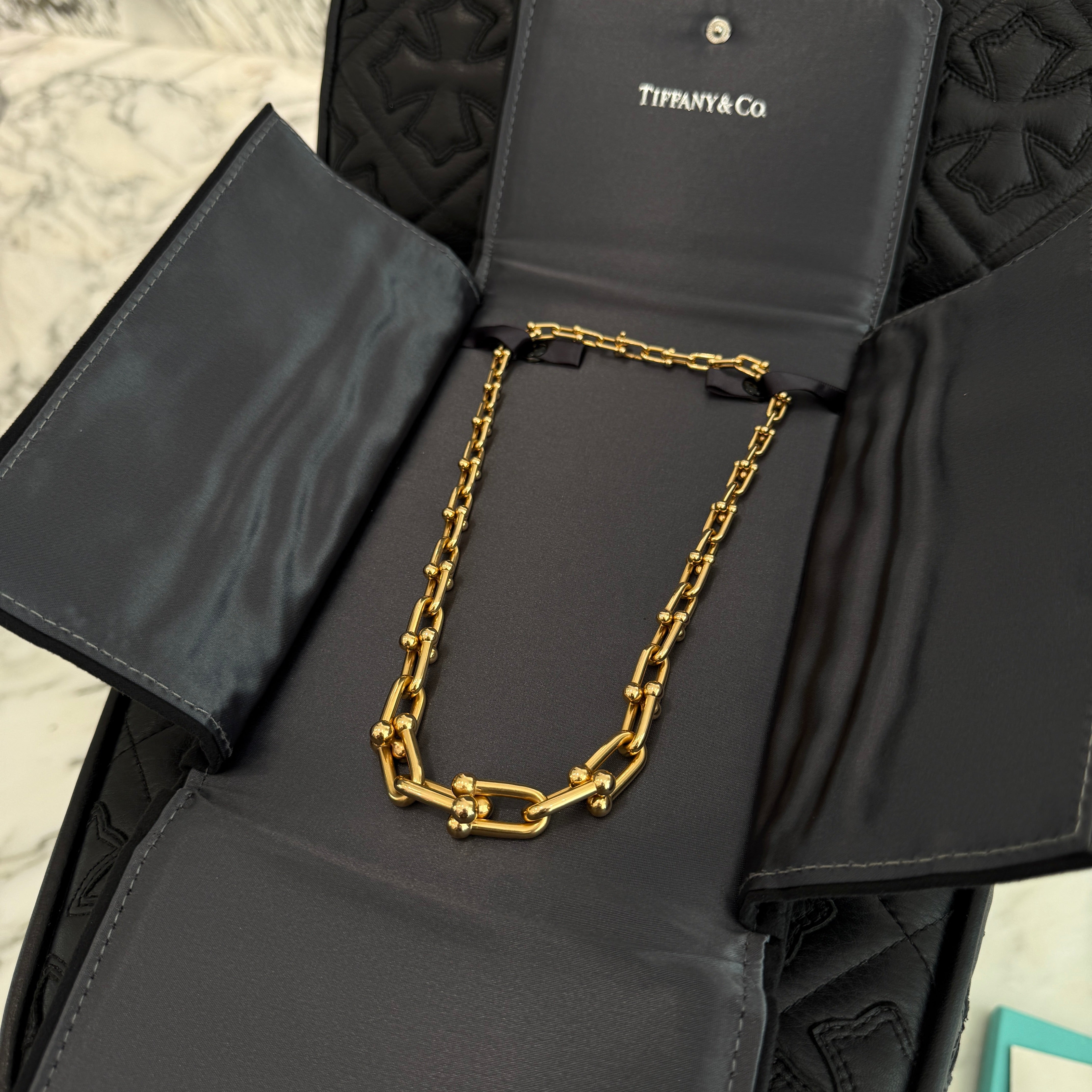 Tiffany Co. 18K Yellow Gold HardWear Graduated Necklace 60153063 ティファニー 18K イエローゴールド ハードウェア グラデュエイテッド ネックレス