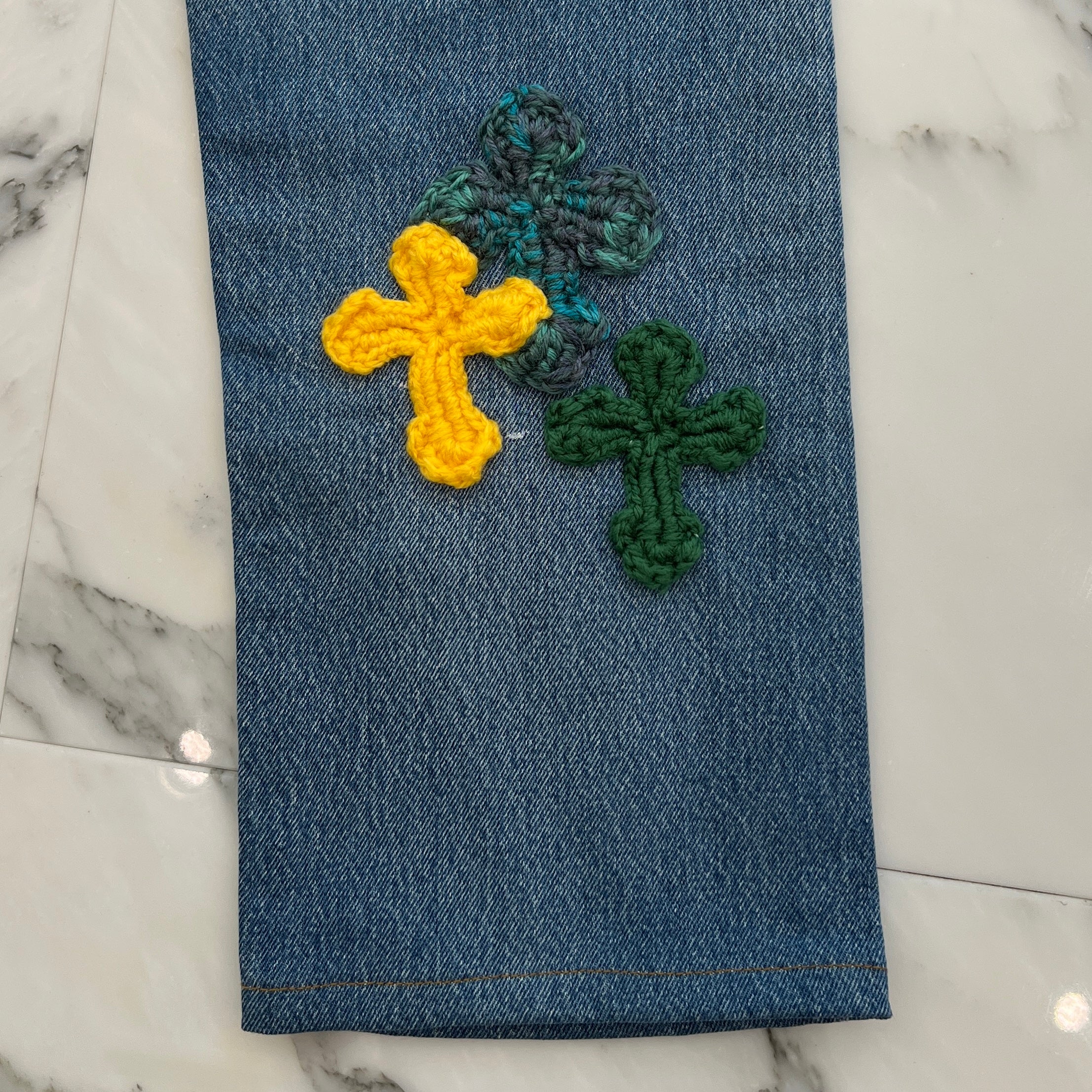 Y.A.R.N × Levi's 501 Body Knit Cross Denim Pants Size W33×L34 ヤーン×リーバイス 501 ボディ ニットクロス デニムパンツ サイズW33×L3