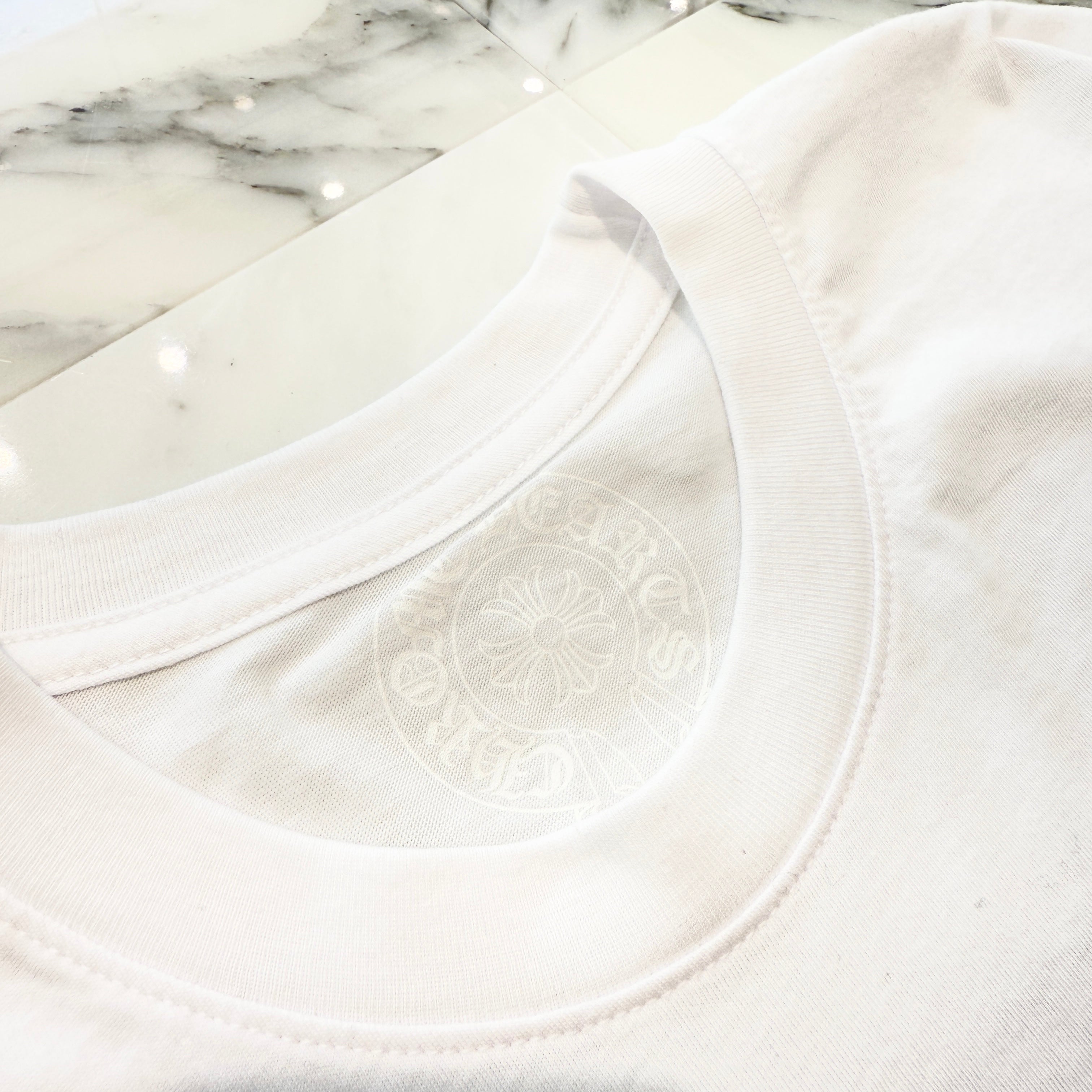 CHROME HEARTS バックサークルロゴロンT XL 白 CHROME HEARTS Back Grad Circle Logo Tee Size XL クロムハーツ
